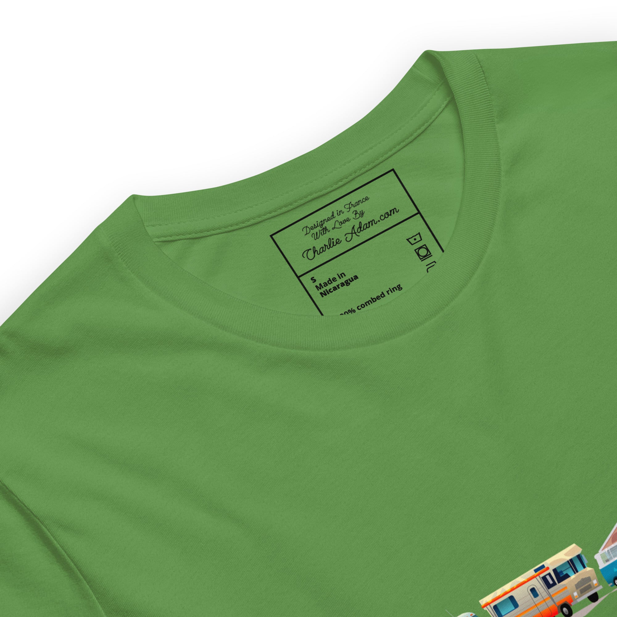 Unisex cotton t-shirt Vintage Campers: Home is where you park it on green