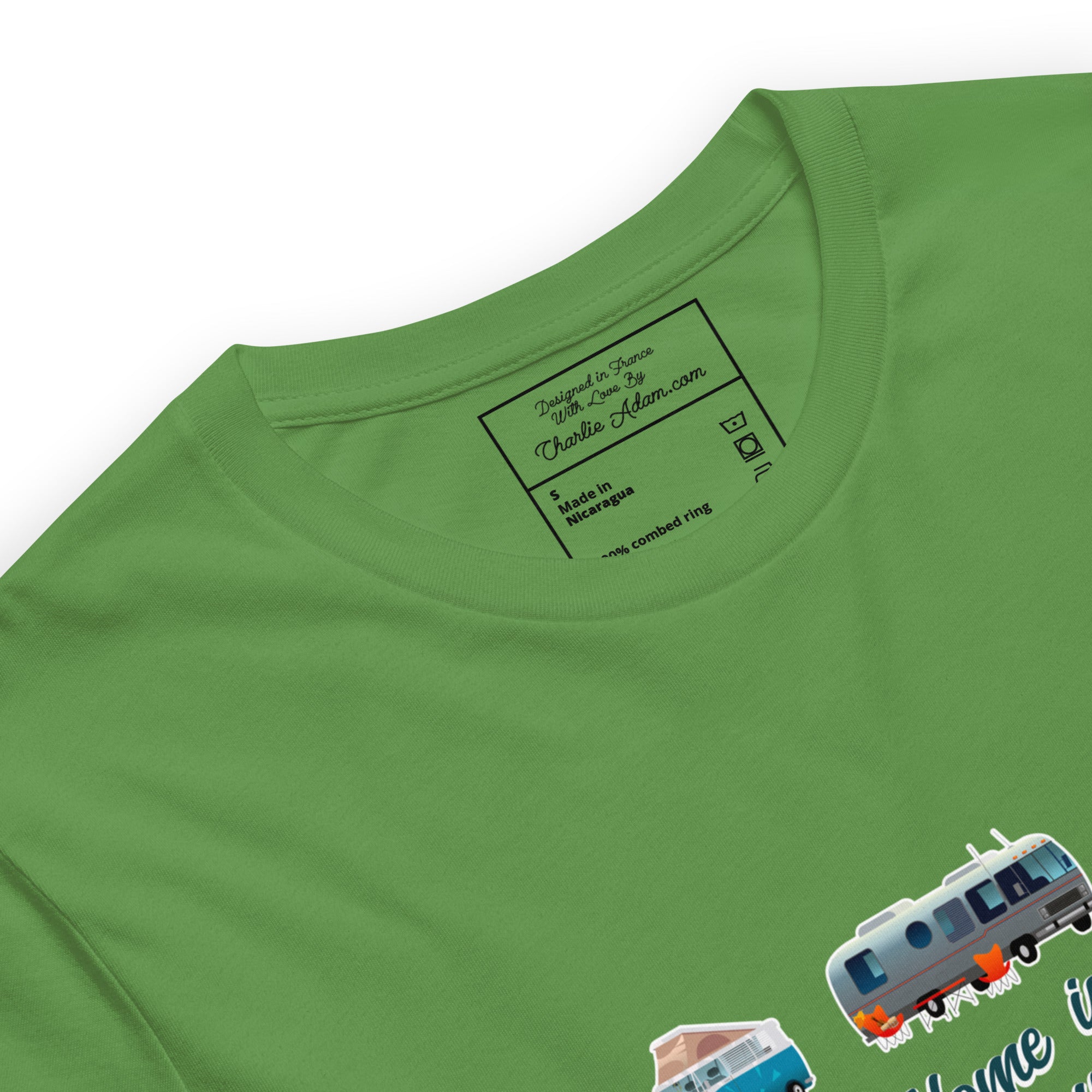 Unisex t-shirt Square Vintage Campers on greens