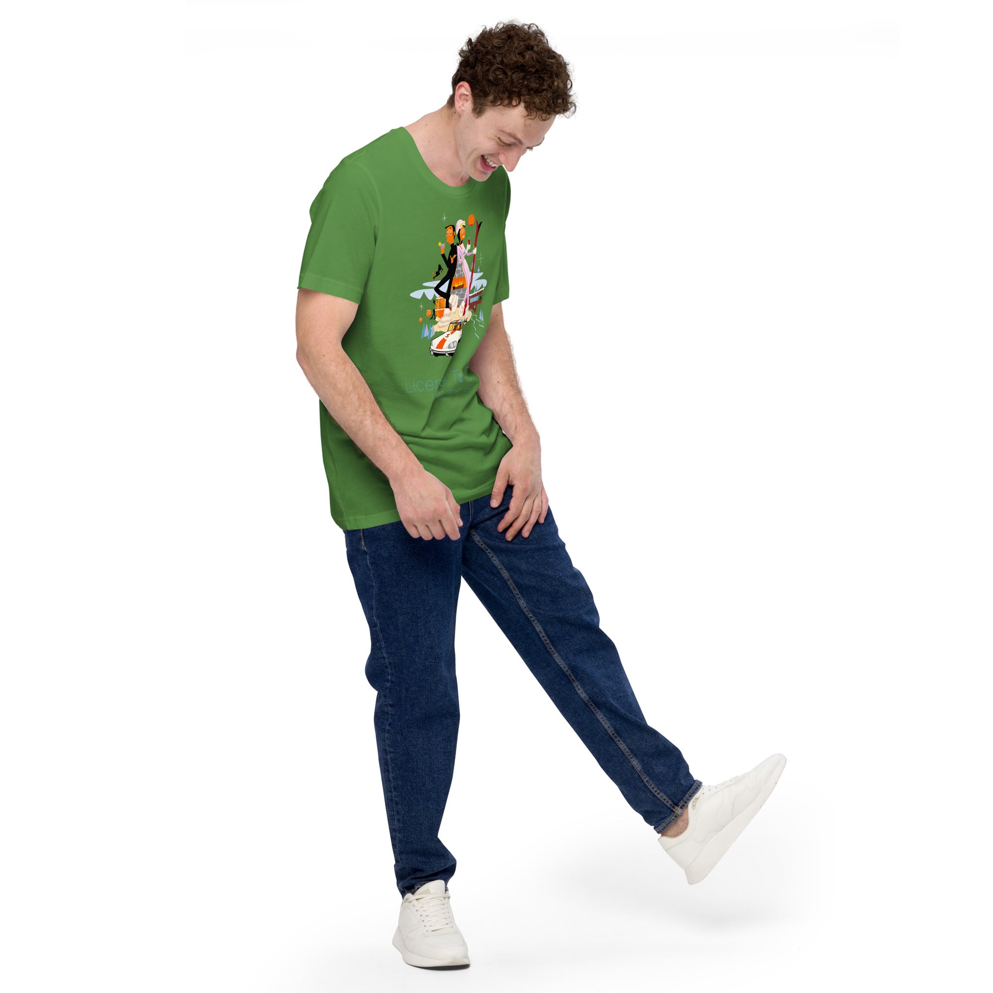 T-shirt en coton unisexe License To Chill Mission Après-Ski sur couleurs foncées
