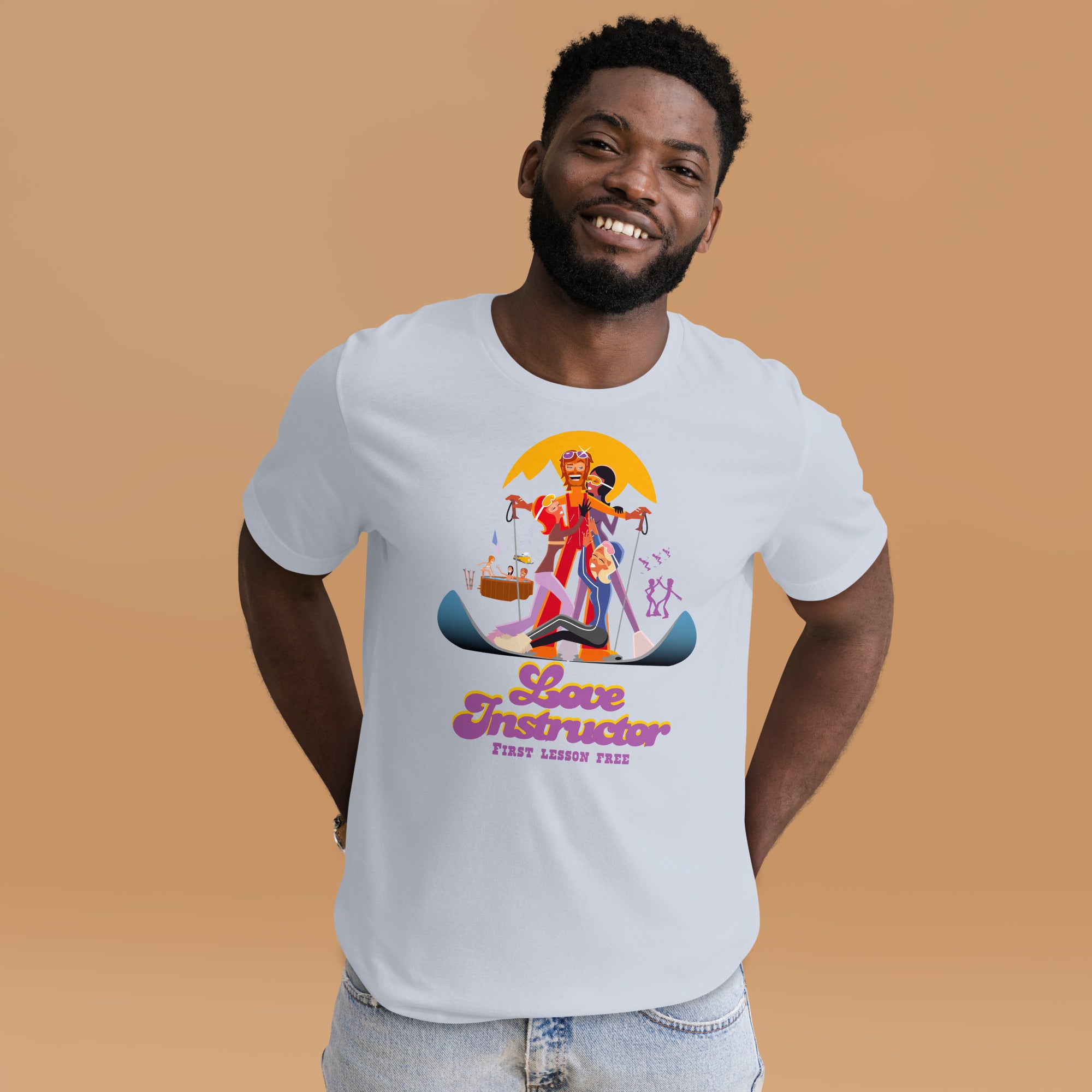 T-shirt en coton unisexe Love instructor First lesson free sur couleurs claires