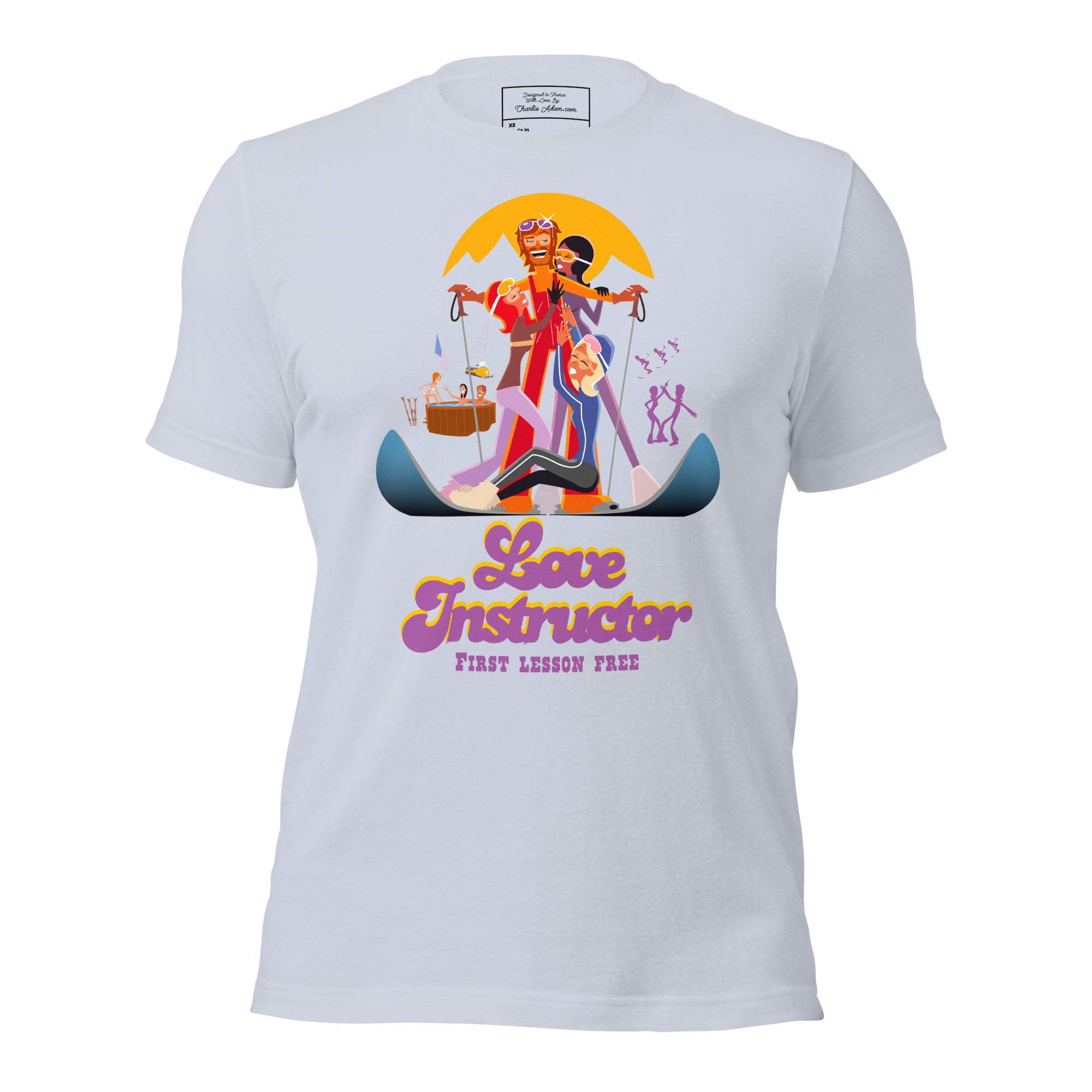 T-shirt en coton unisexe Love instructor First lesson free sur couleurs claires