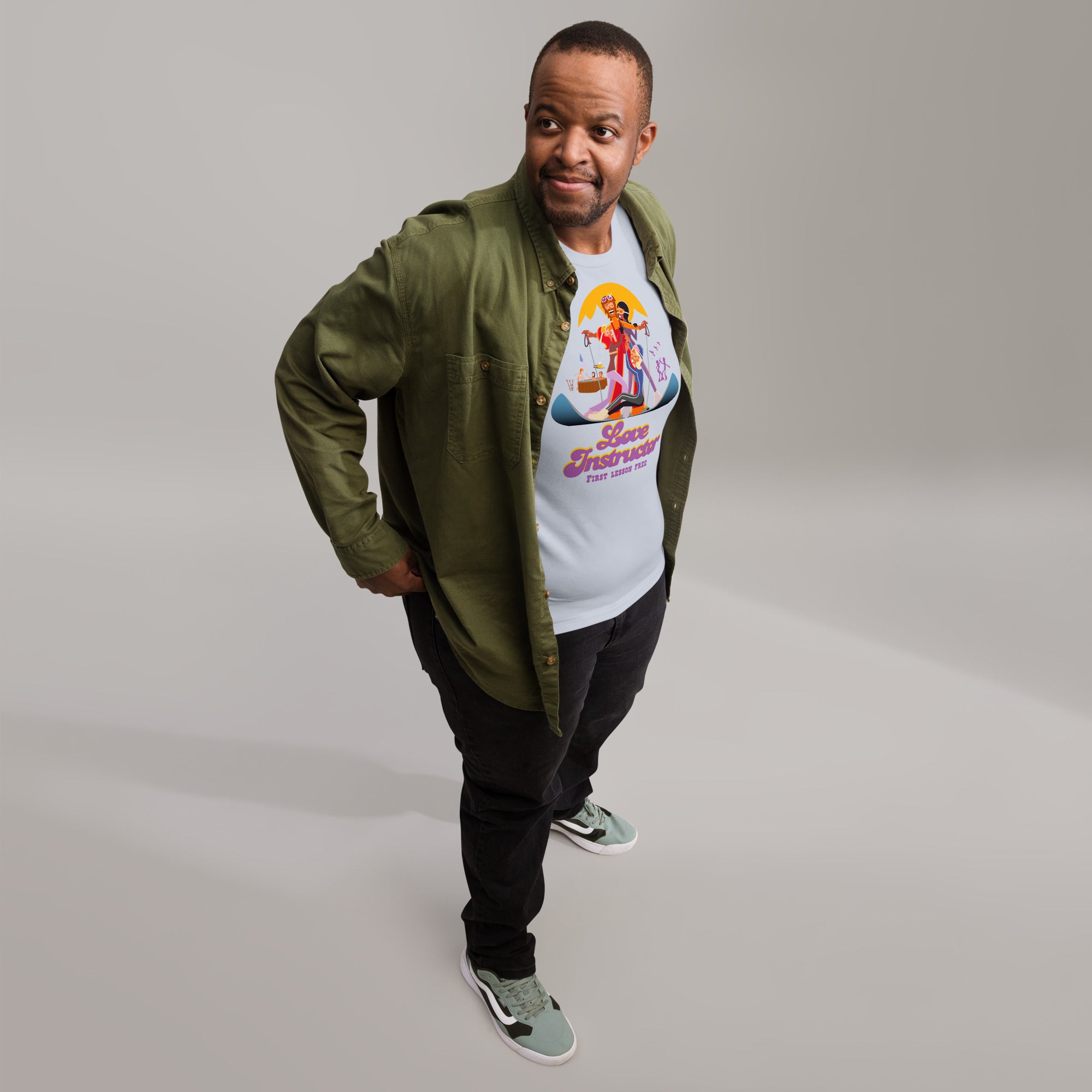 T-shirt en coton unisexe Love instructor First lesson free sur couleurs claires