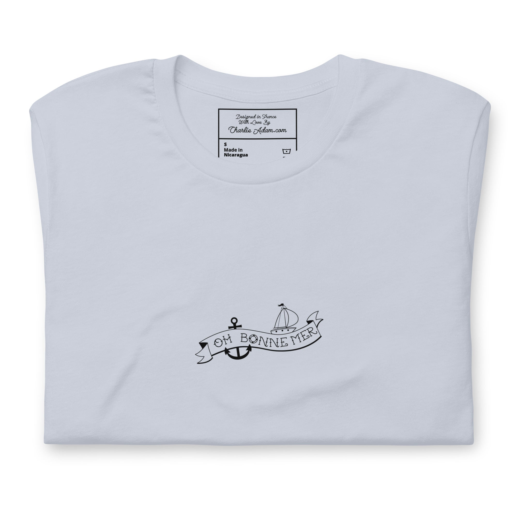 T-shirt en coton unisexe Oh Bonne Mer Tattoo black sur couleurs claires