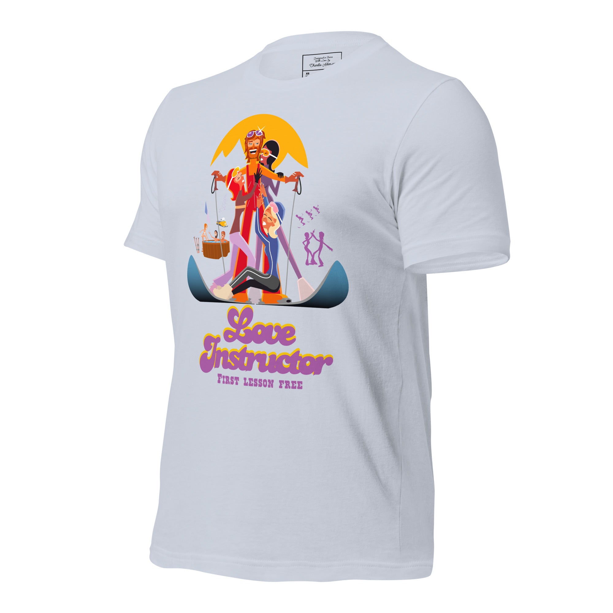T-shirt en coton unisexe Love instructor First lesson free sur couleurs claires