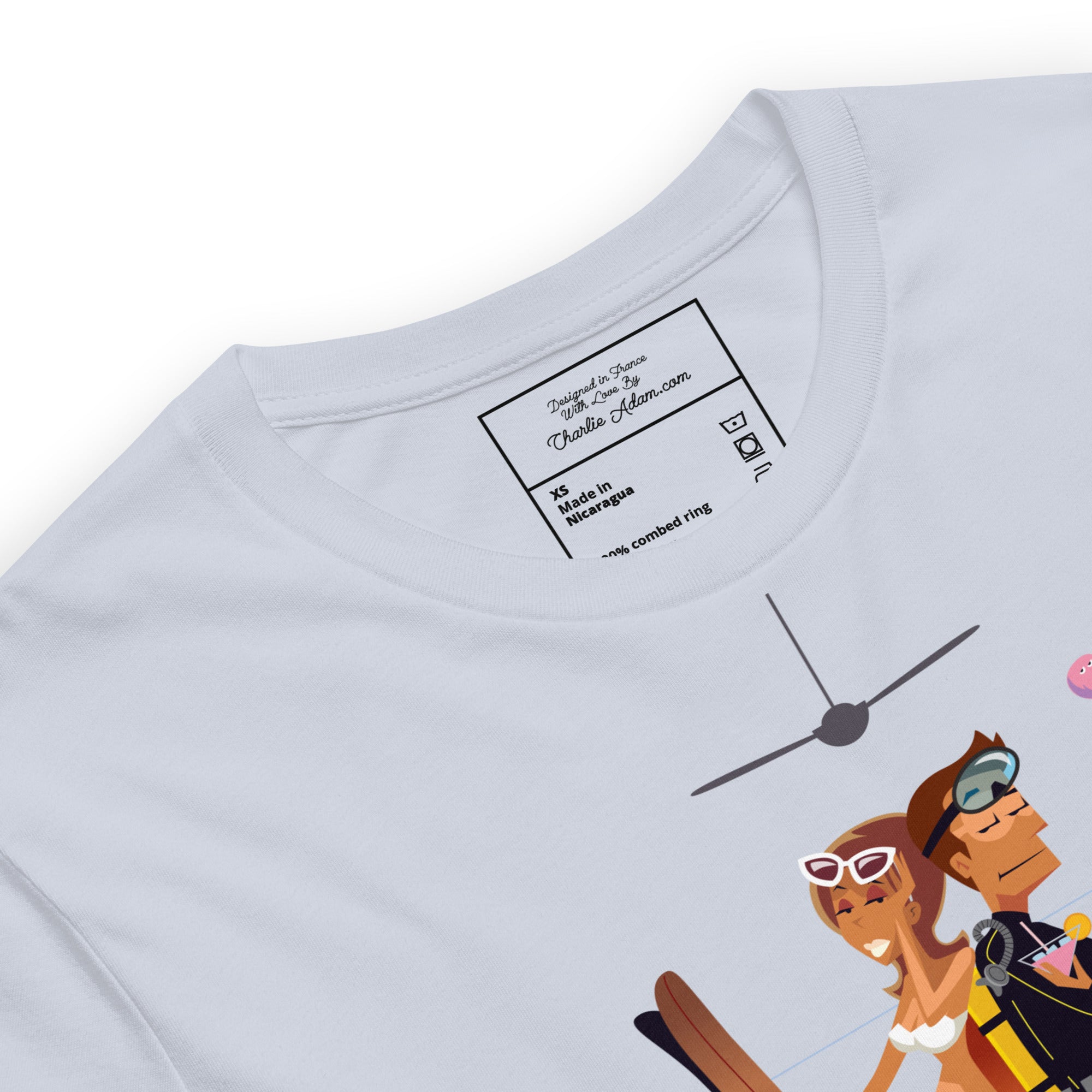 T-shirt en coton unisexe License to Chill Vamos a la playa sur couleurs claires