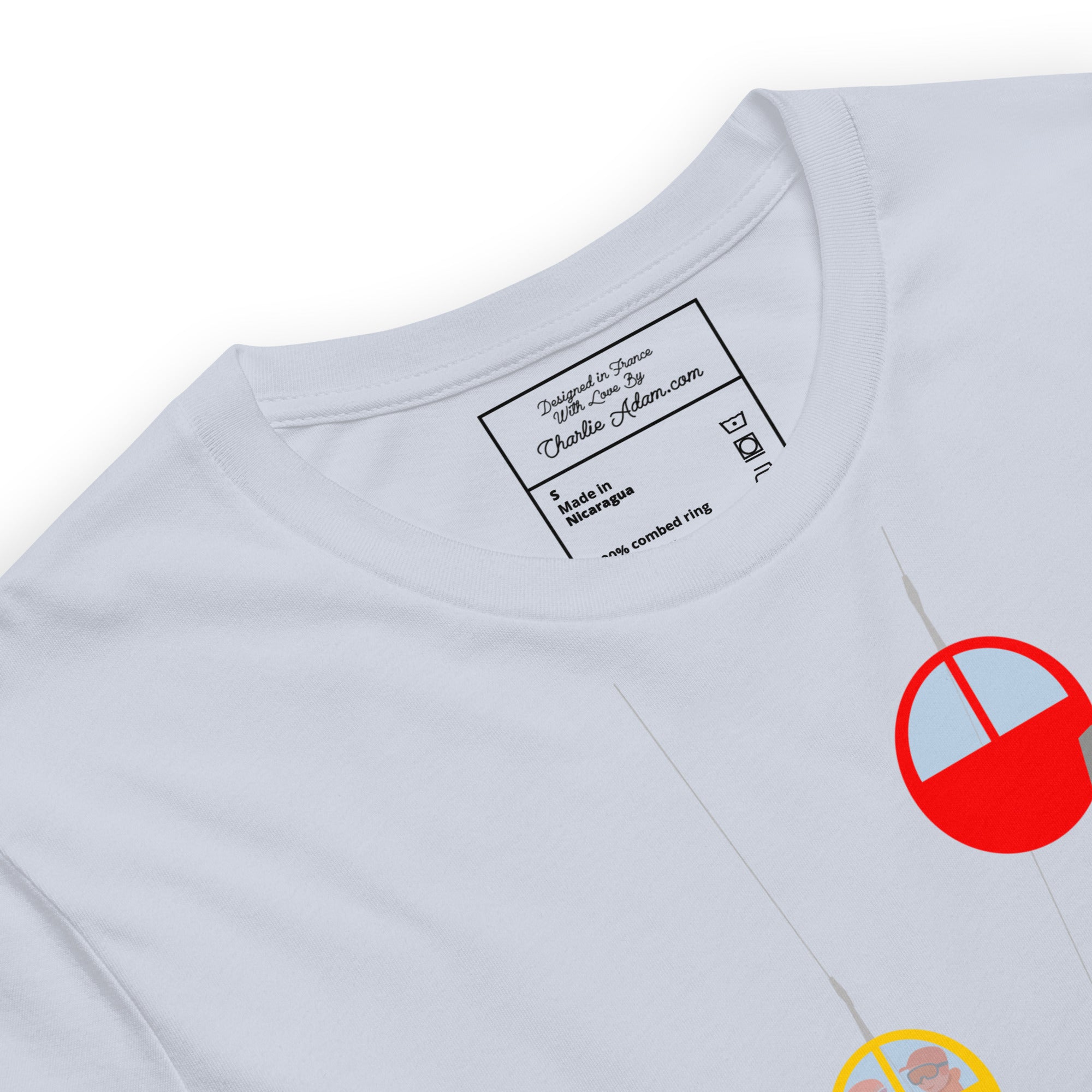 T-shirt en coton unisexe Gondolas in the mist sur couleurs claires