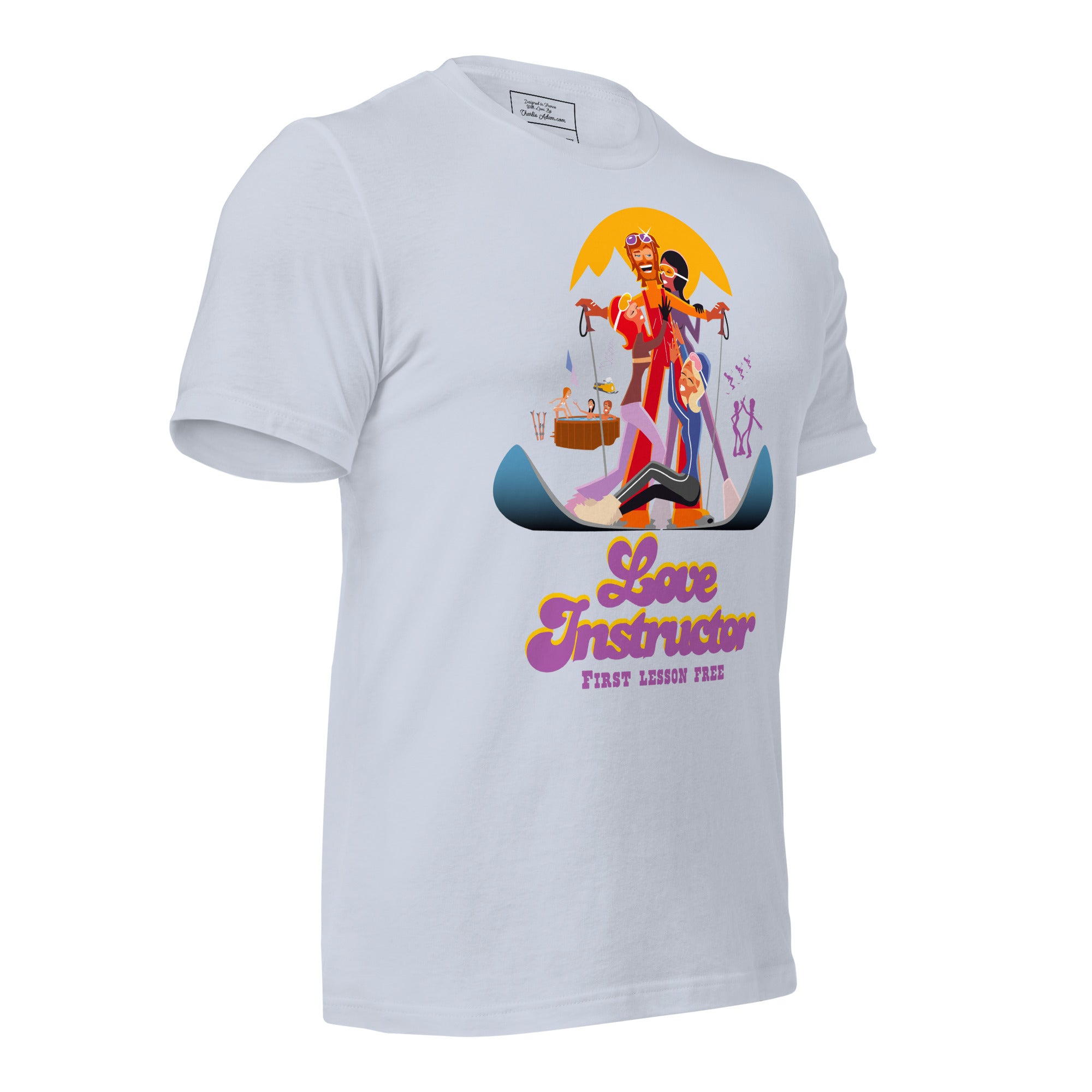 T-shirt en coton unisexe Love instructor First lesson free sur couleurs claires