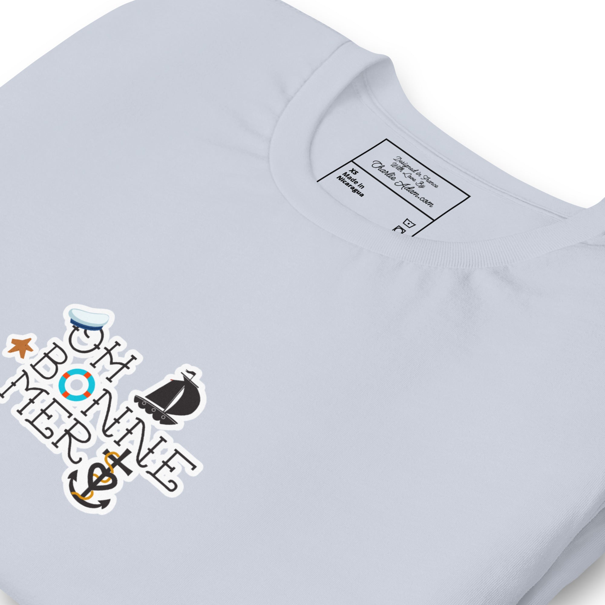 T-shirt en coton unisexe Oh Bonne Mer 3 sur couleurs claires