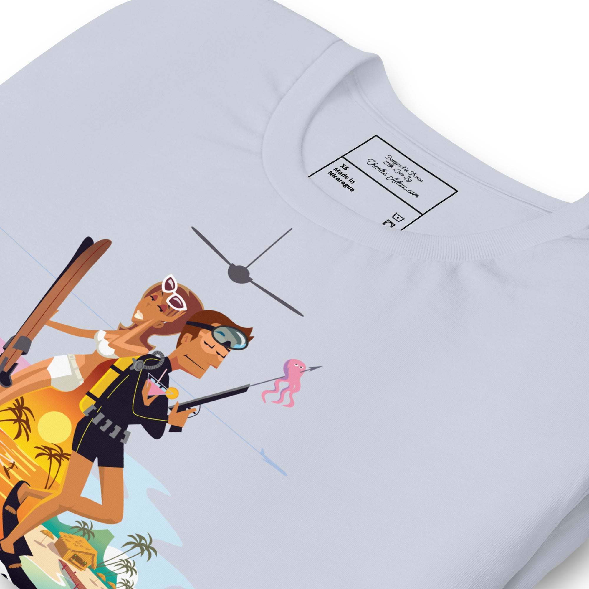 T-shirt en coton unisexe License to Chill Vamos a la playa sur couleurs claires