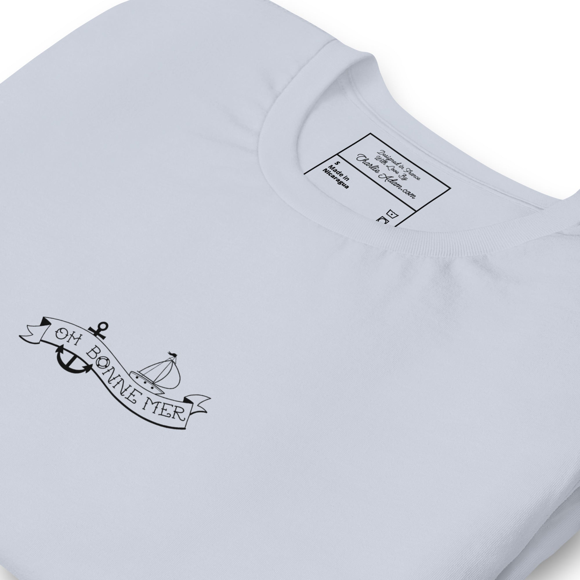 T-shirt en coton unisexe Oh Bonne Mer Tattoo black sur couleurs claires