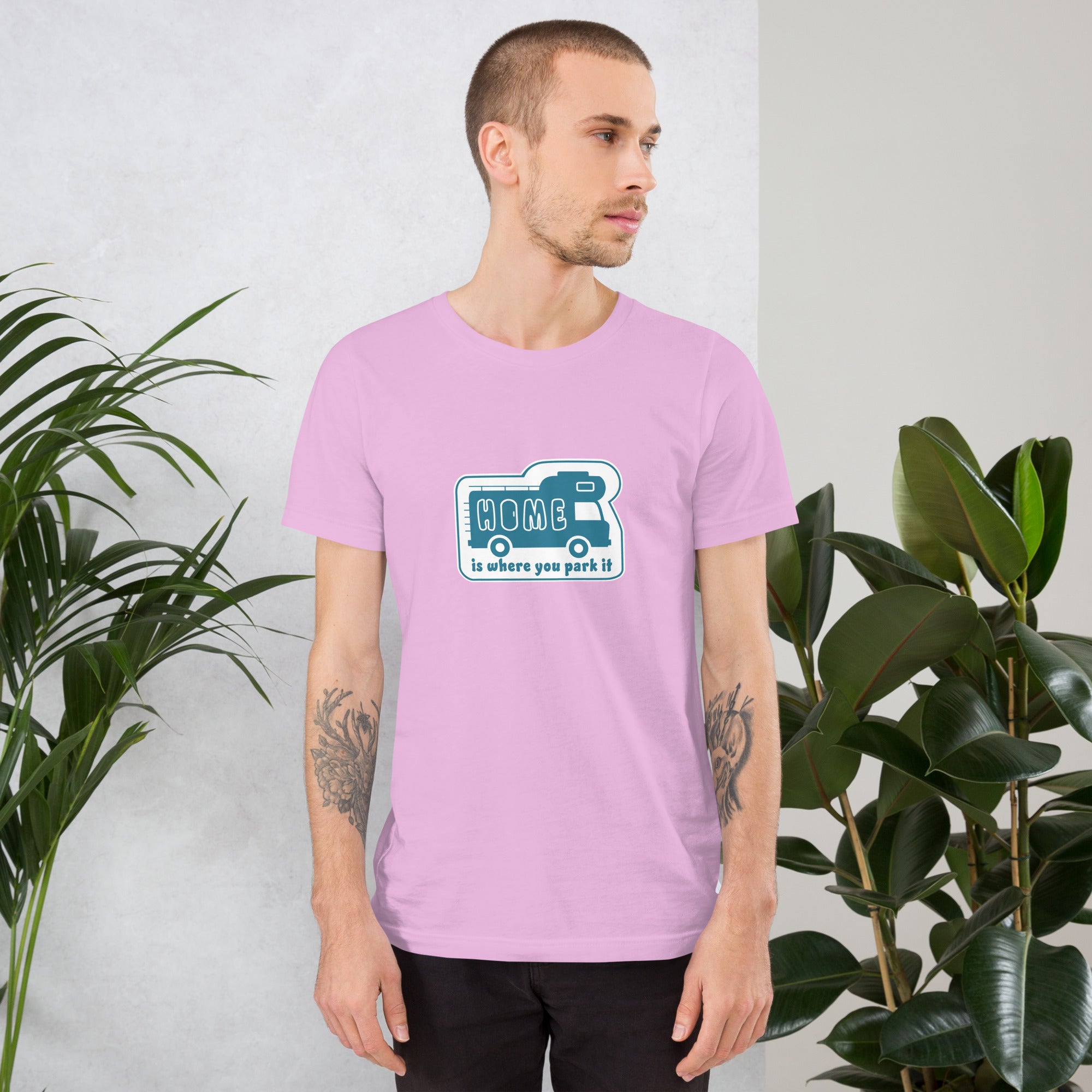 Unisex cotton t-shirt Bold Camper Van on light colors