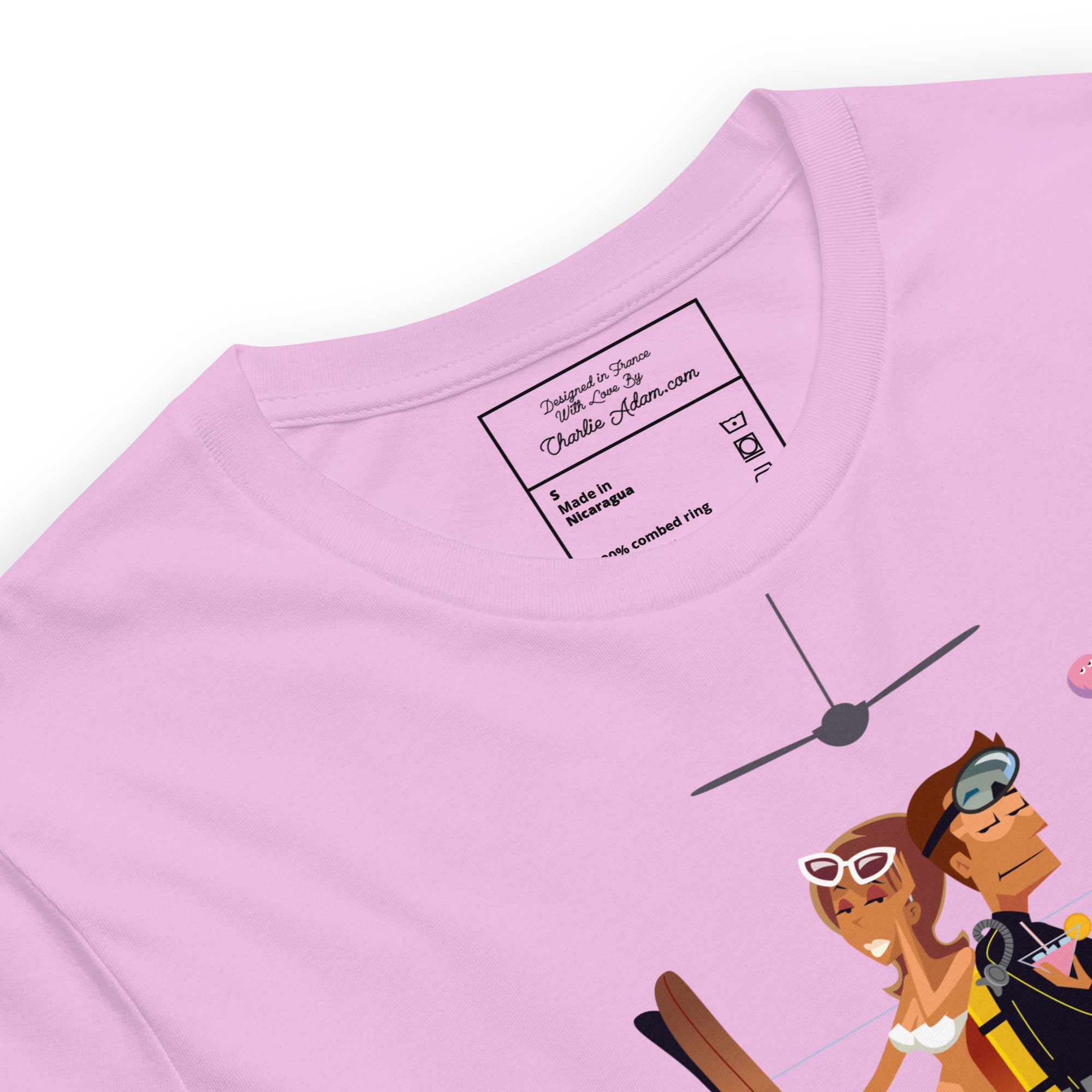 Unisex cotton t-shirt License to Chill Vamos a la Playa on bright colors