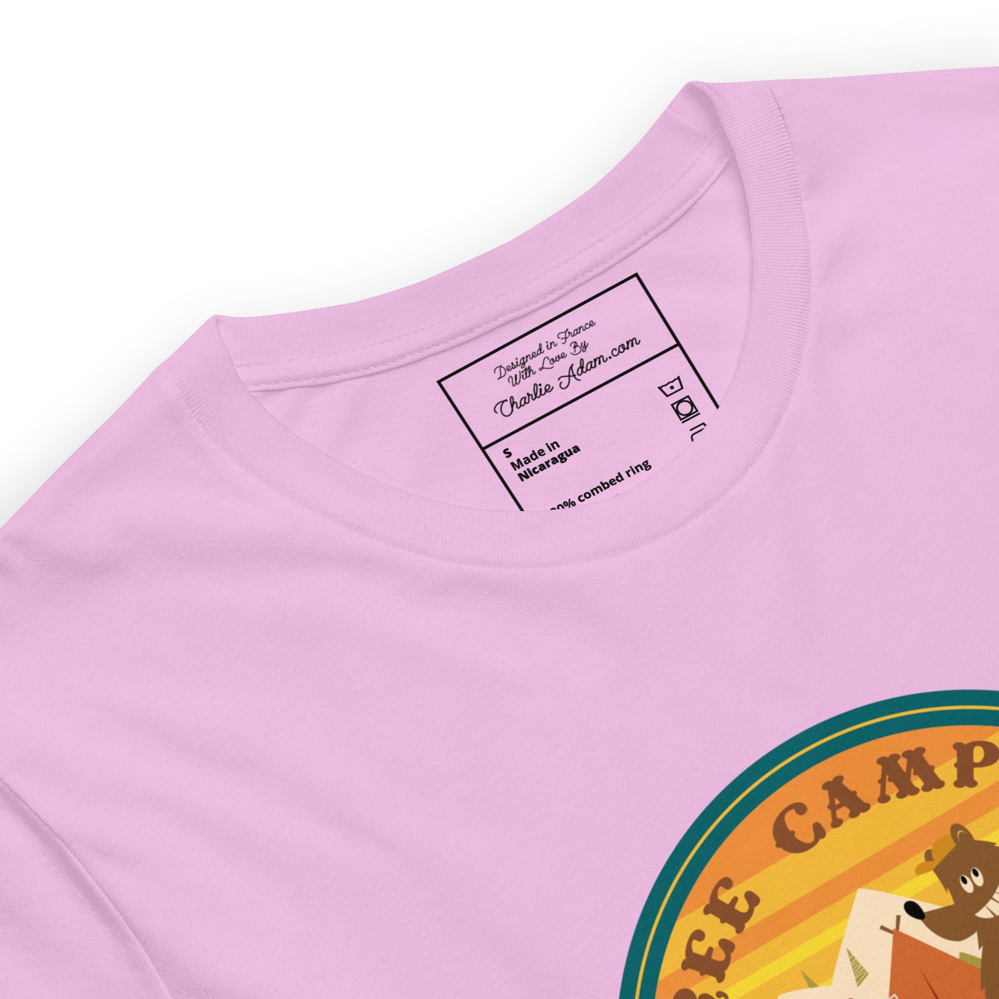 Unisex cotton t-shirt Free Camping is not a Crime on bright colors