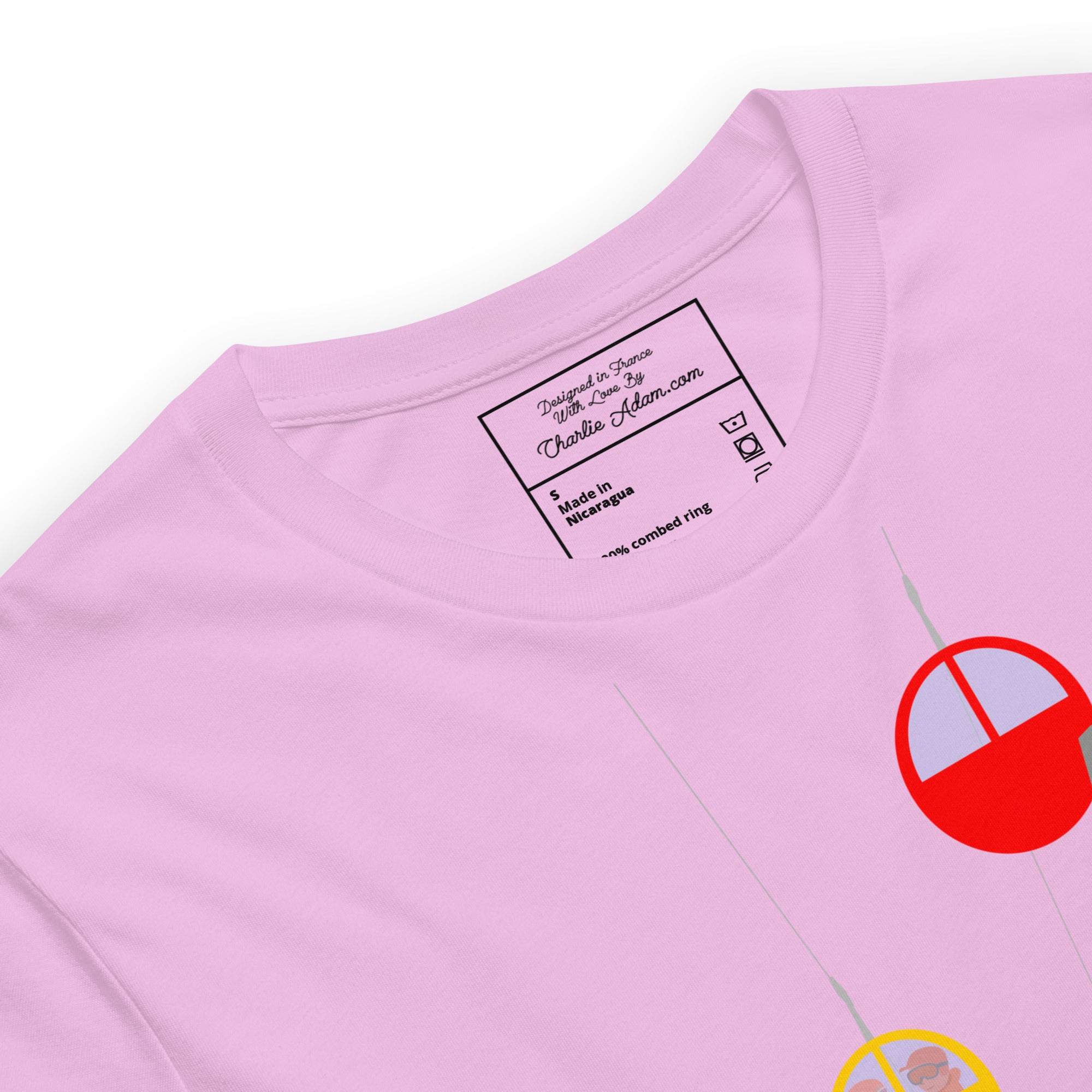 T-shirt en coton unisexe Gondolas in the mist sur couleurs claires