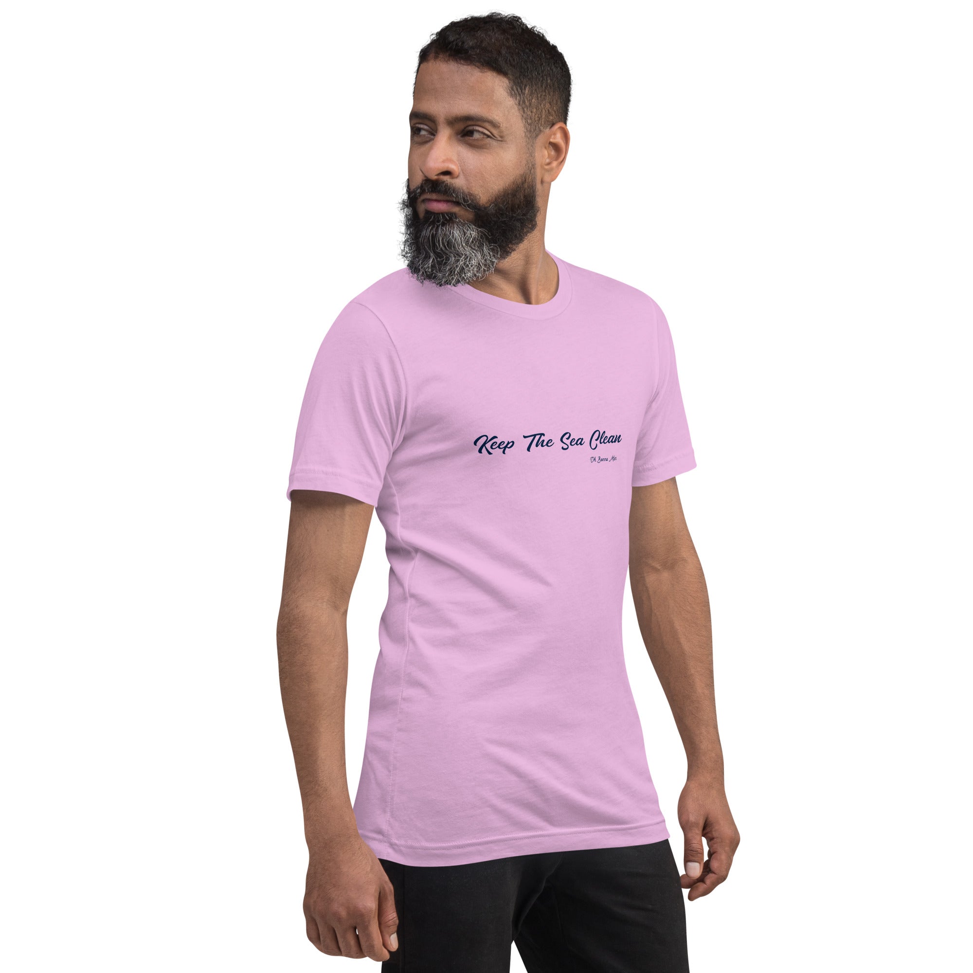 Unisex cotton t-shirt Keep The Sea Clean Navy on bright colors