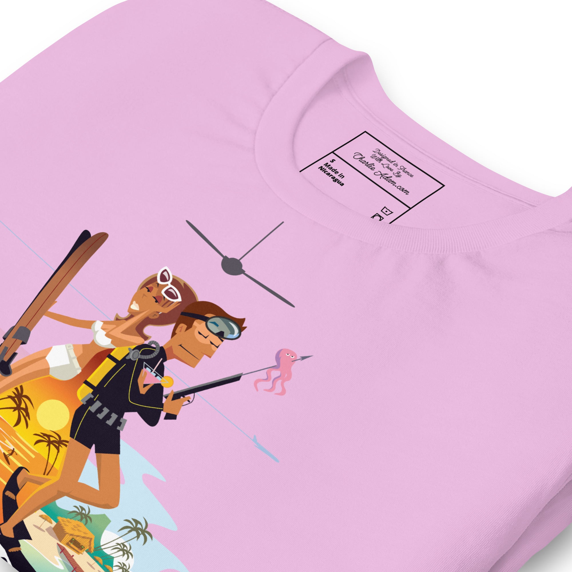 Unisex cotton t-shirt License to Chill Vamos a la Playa on bright colors