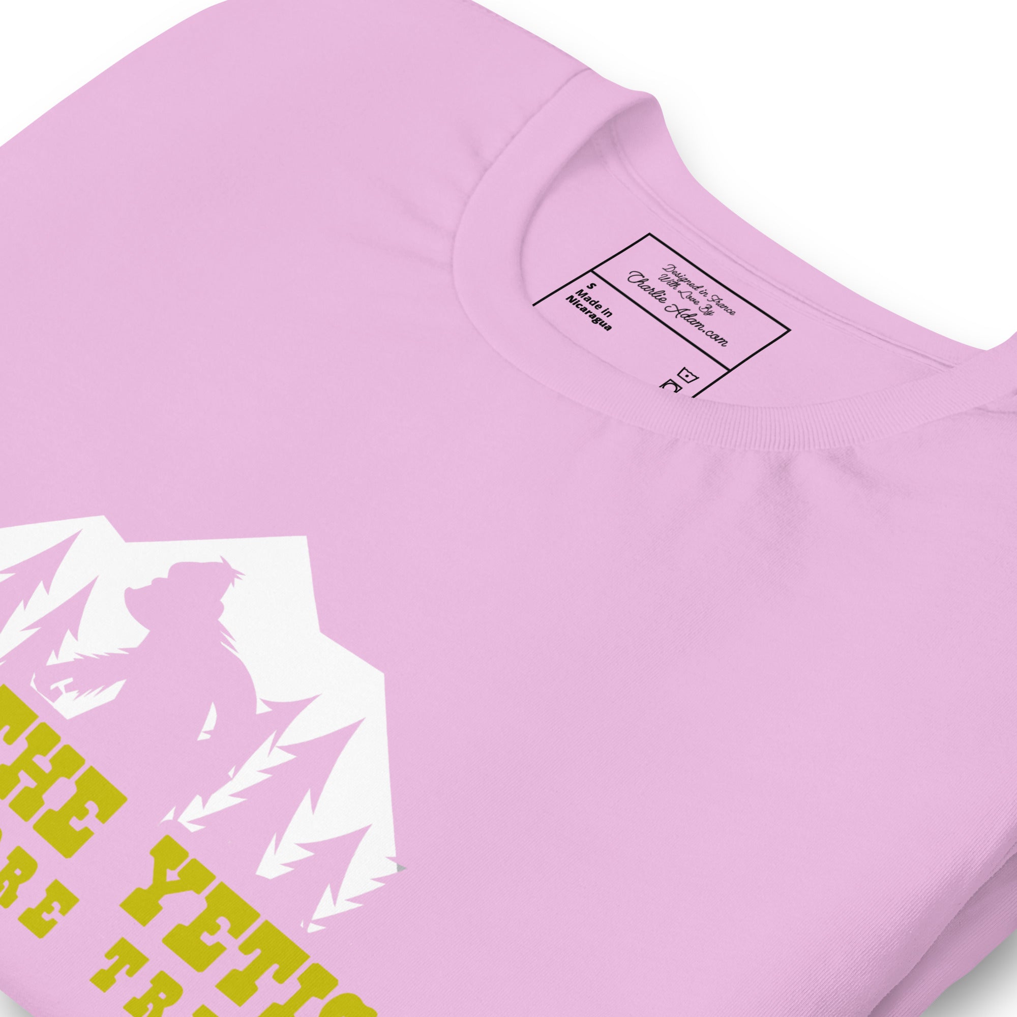 Unisex cotton t-shirt Save the Yetis Plant more Trees on bright colors (front & back)