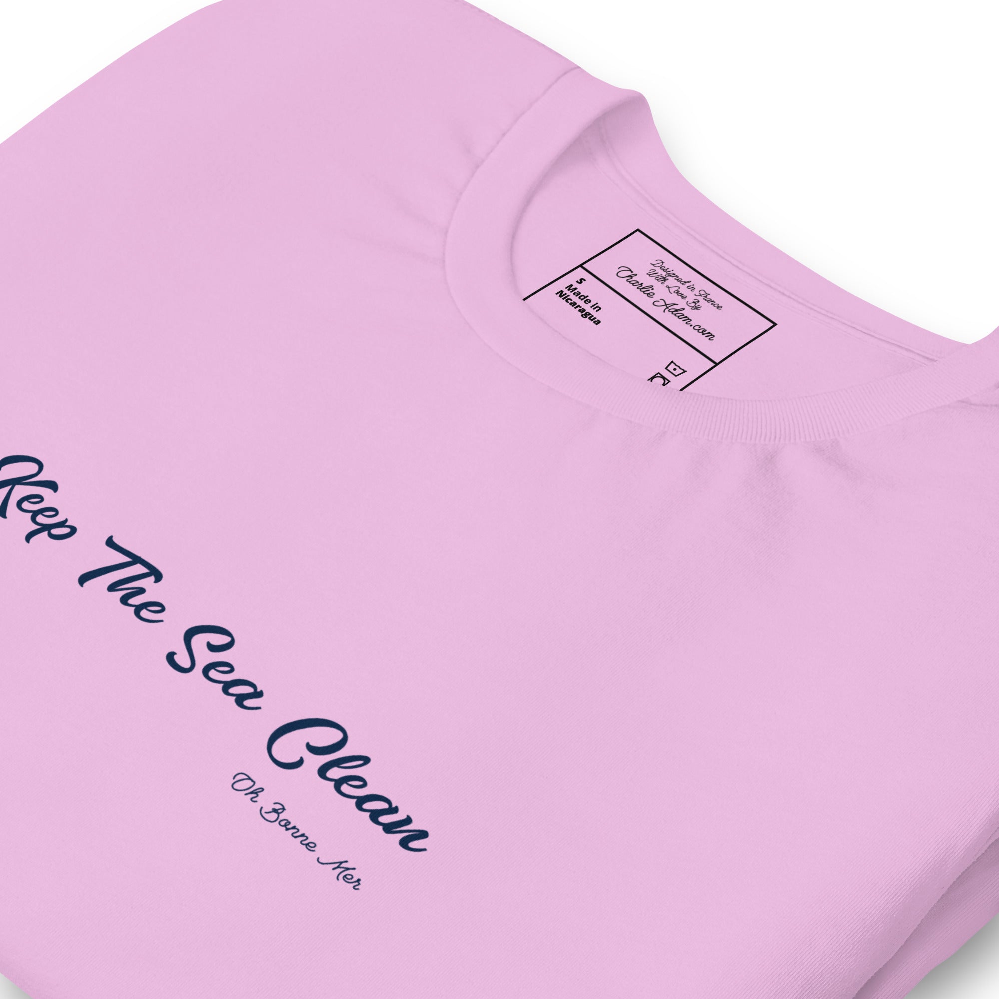 Unisex cotton t-shirt Keep The Sea Clean Navy on bright colors