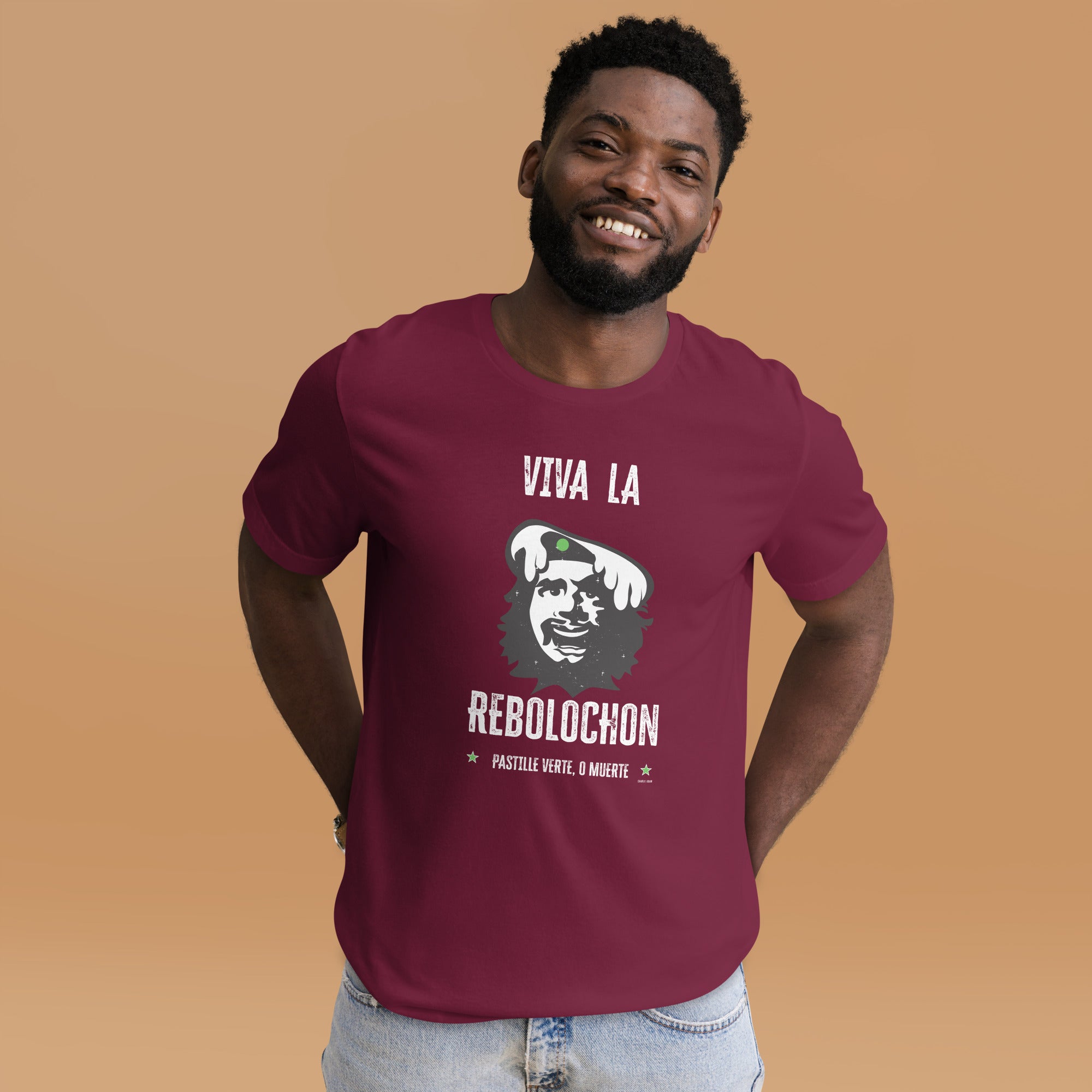 T-shirt en coton unisexe Viva la Rebolochon sur couleurs foncées