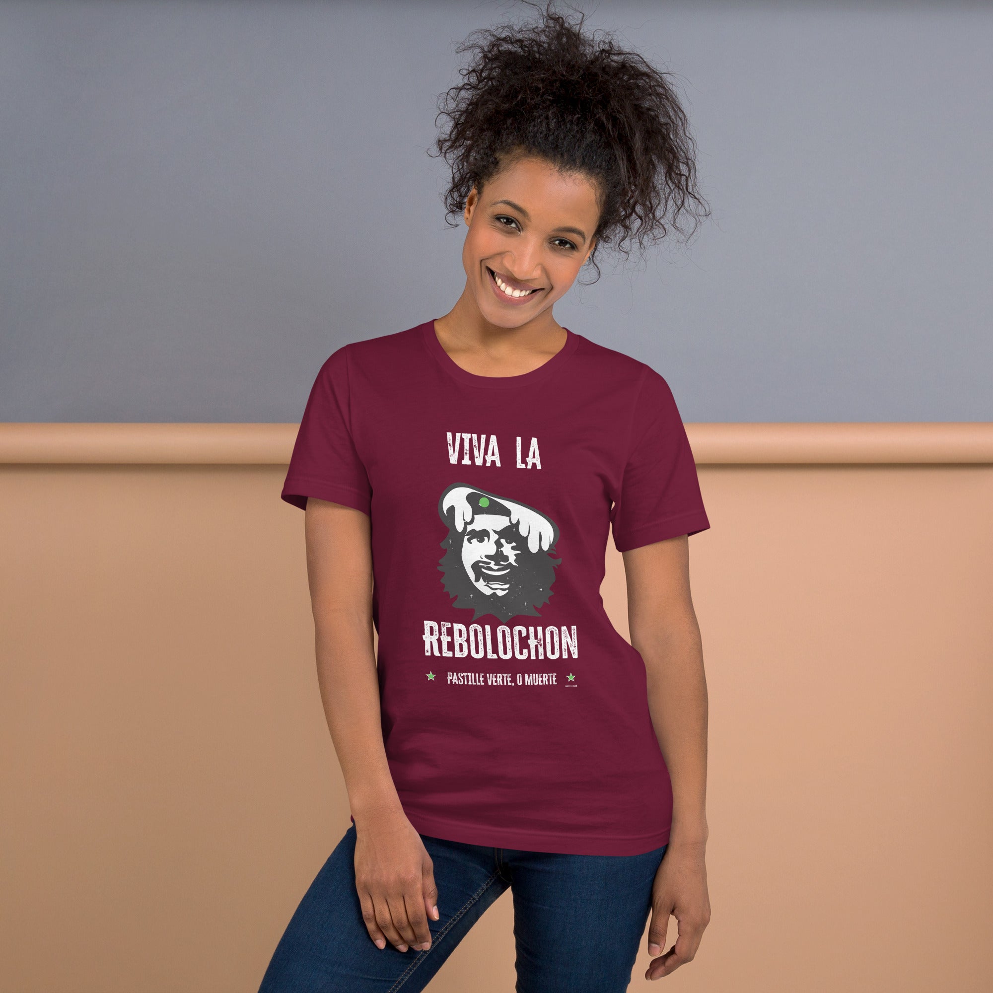 T-shirt en coton unisexe Viva la Rebolochon sur couleurs foncées