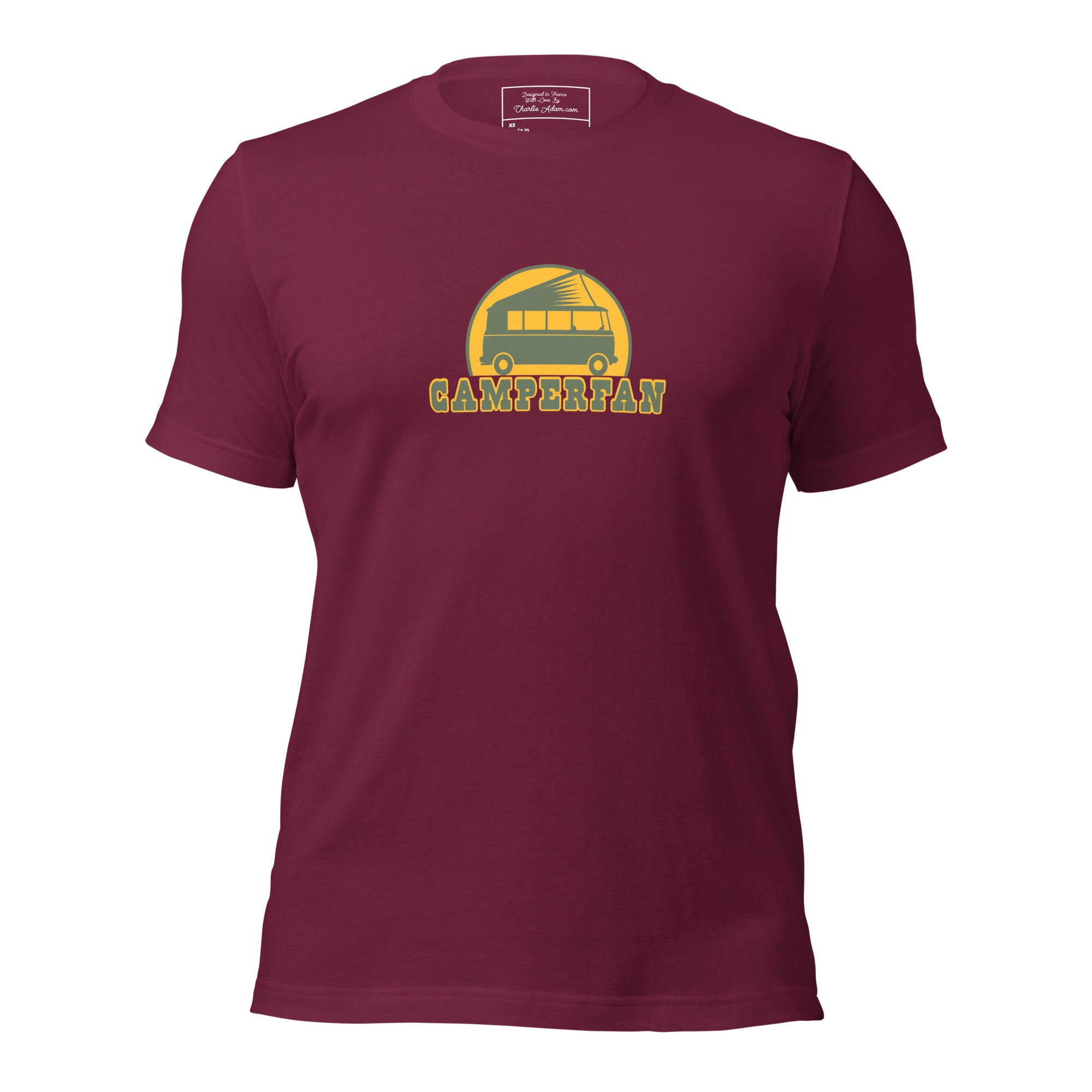 Unisex cotton t-shirt Camperfan on dark colors