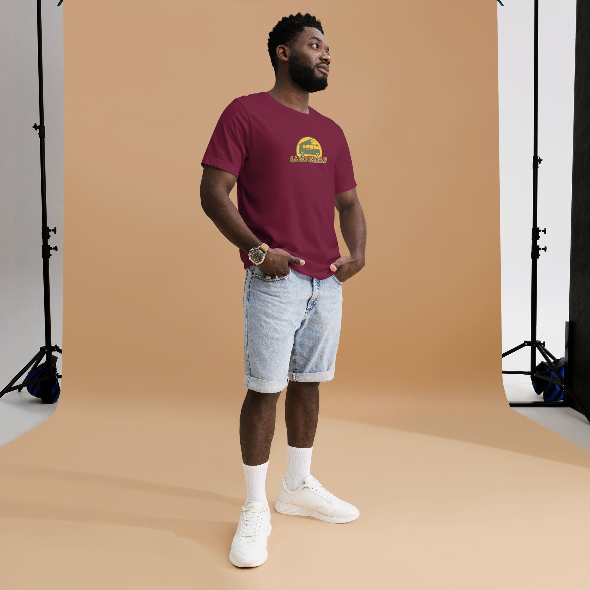 Unisex cotton t-shirt Camperfan on dark colors