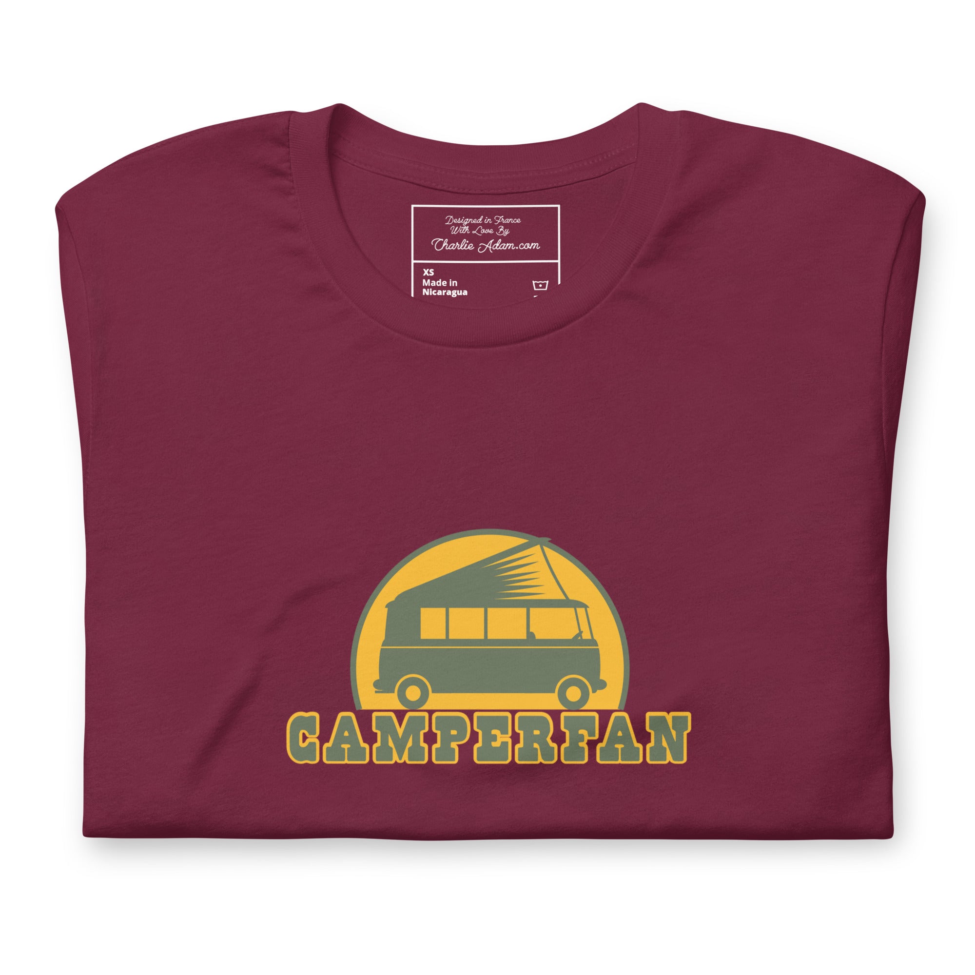 Unisex cotton t-shirt Camperfan on dark colors