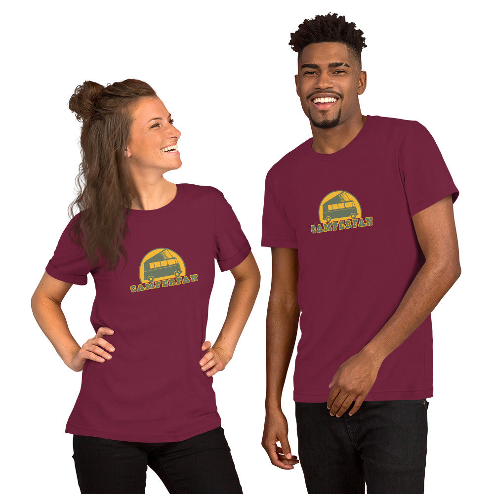 Unisex cotton t-shirt Camperfan on dark colors
