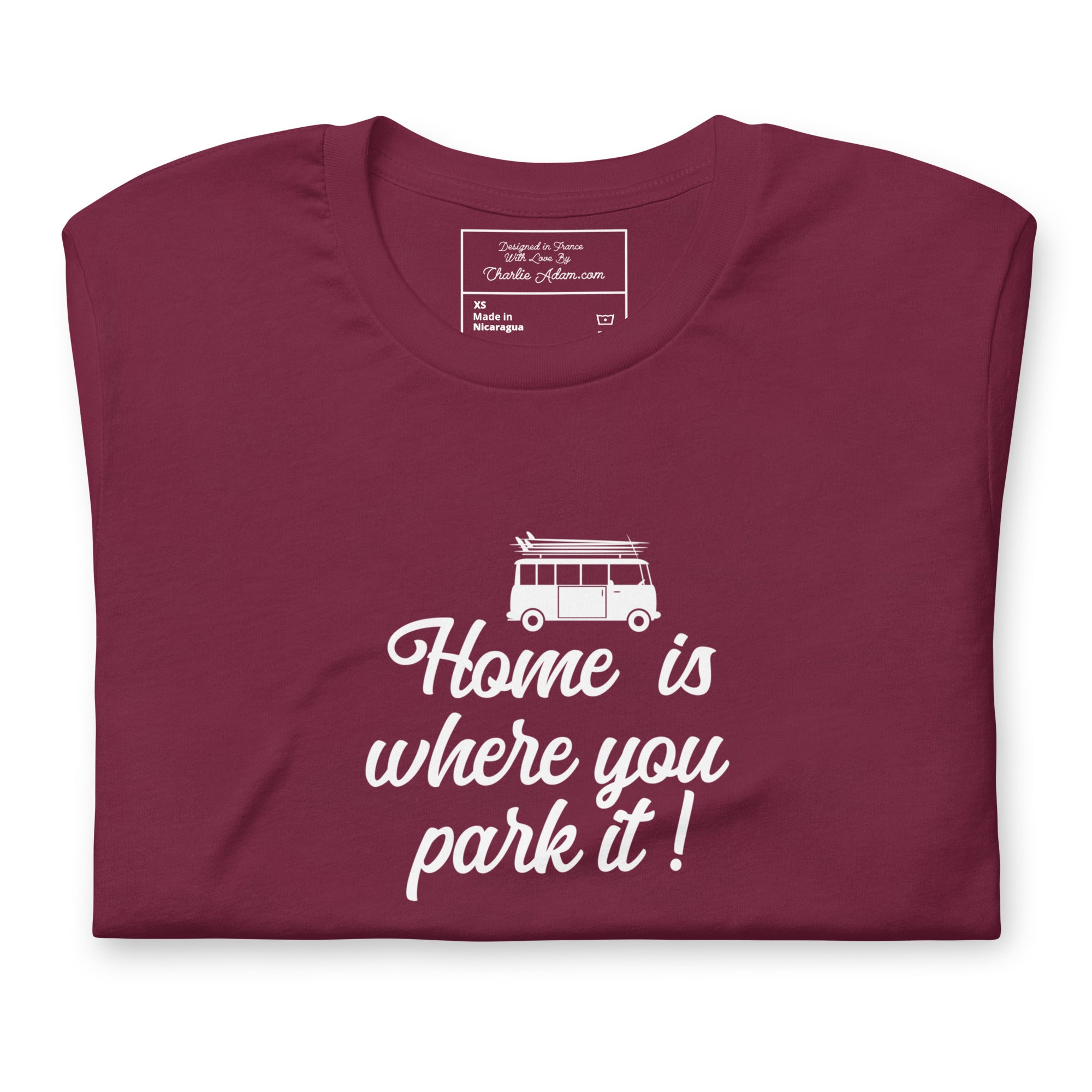 T-shirt en coton unisexe White Surf Combi sur couleurs foncées