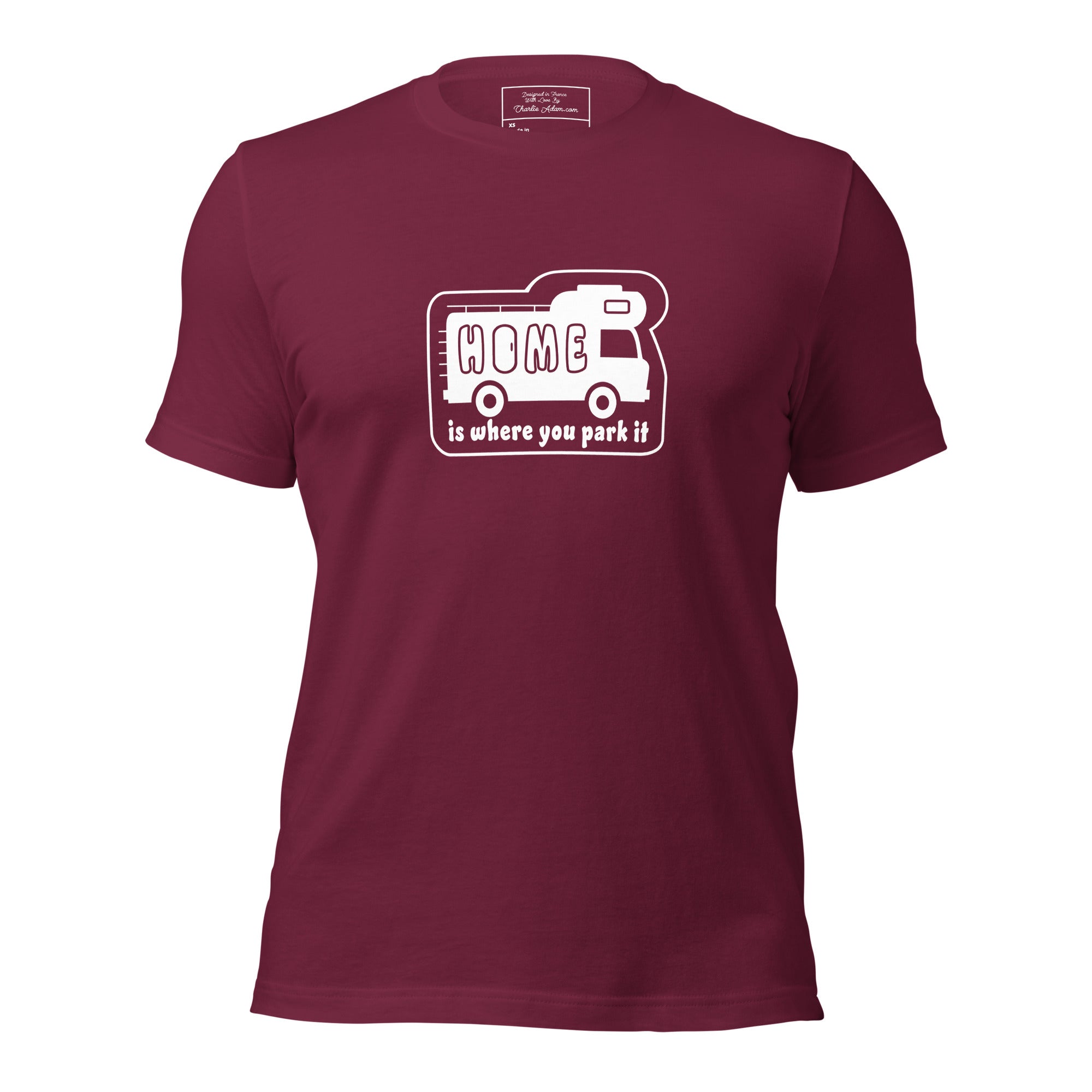 Unisex cotton t-shirt Bold Camper Van on dark colors