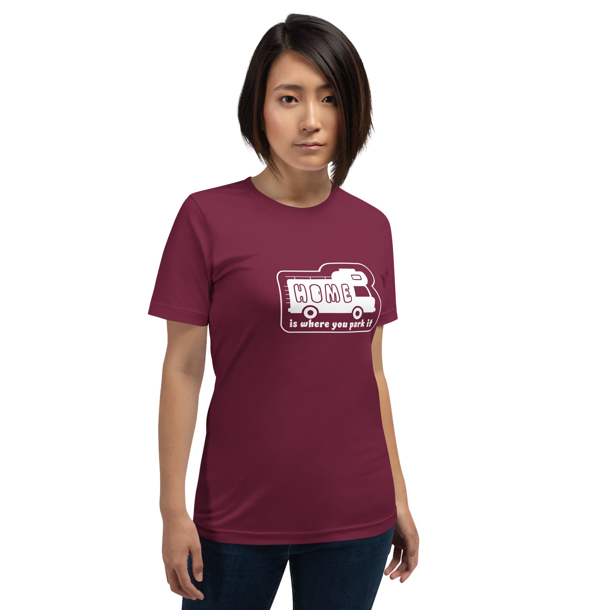 Unisex cotton t-shirt Bold Camper Van on dark colors