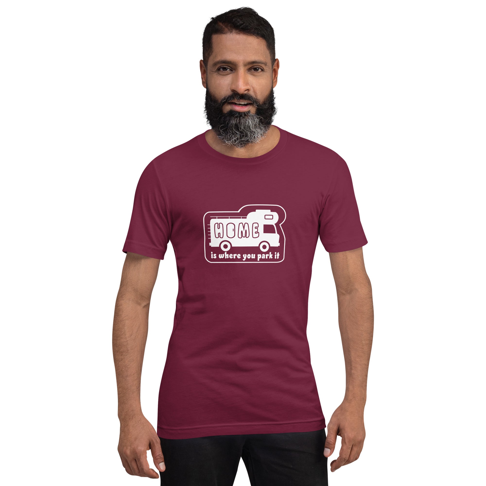 Unisex cotton t-shirt Bold Camper Van on dark colors