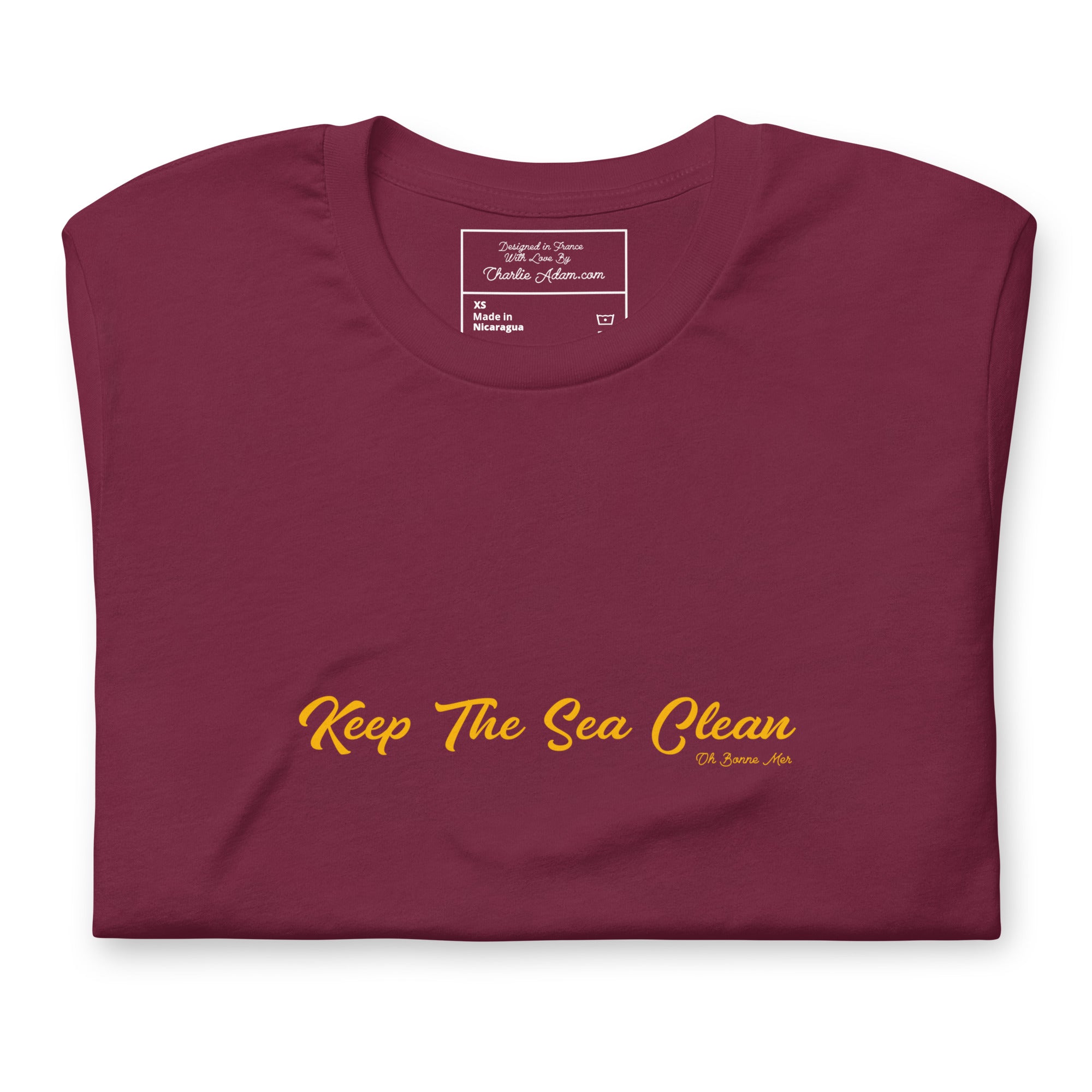 Unisex cotton t-shirt Keep The Sea Clean Gold on dark colors