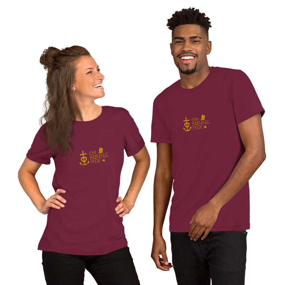 Unisex cotton t-shirt Oh Bonne Mer 2 on dark colors
