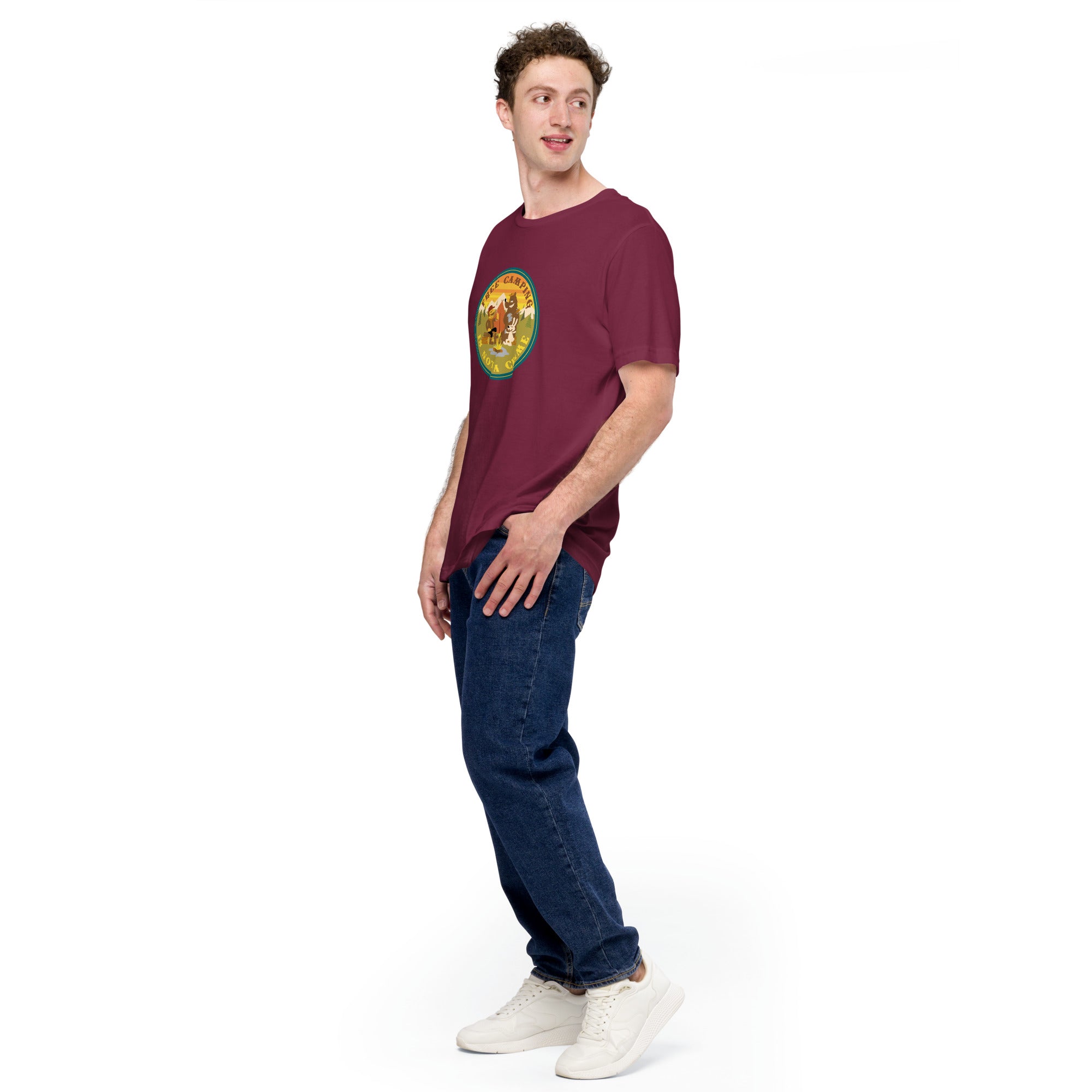 Unisex cotton t-shirt Free Camping is not a Crime on dark colors