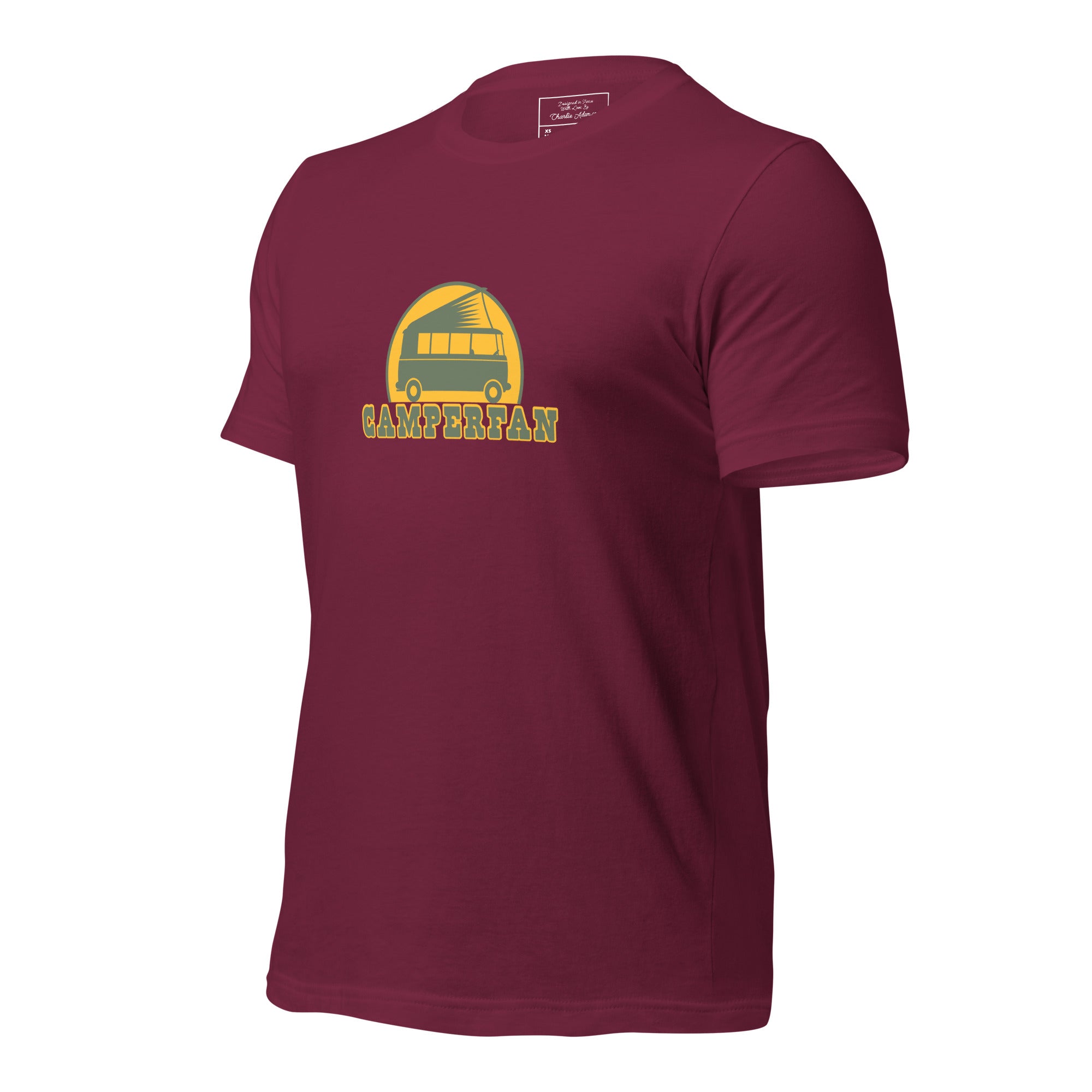Unisex cotton t-shirt Camperfan on dark colors