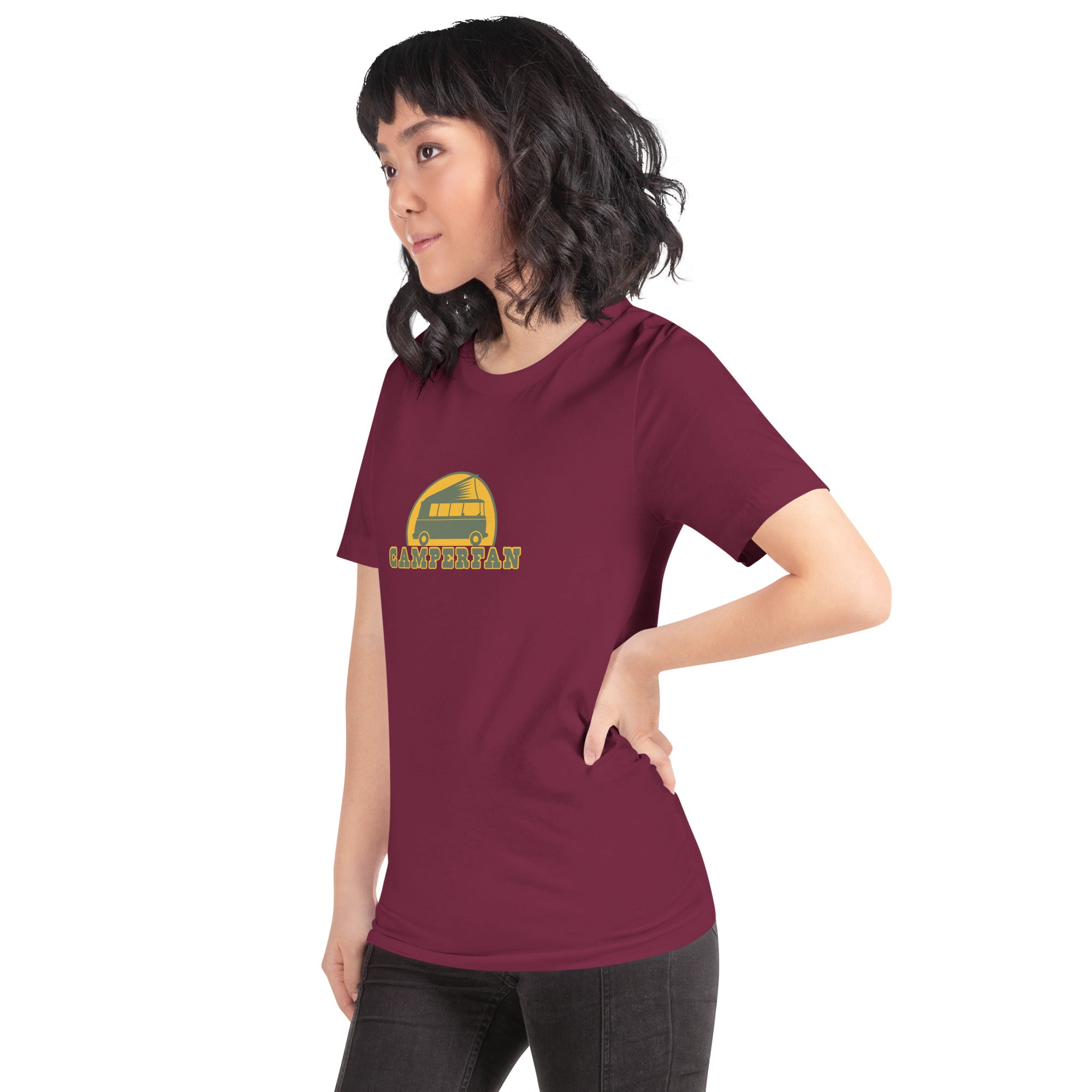 Unisex cotton t-shirt Camperfan on dark colors