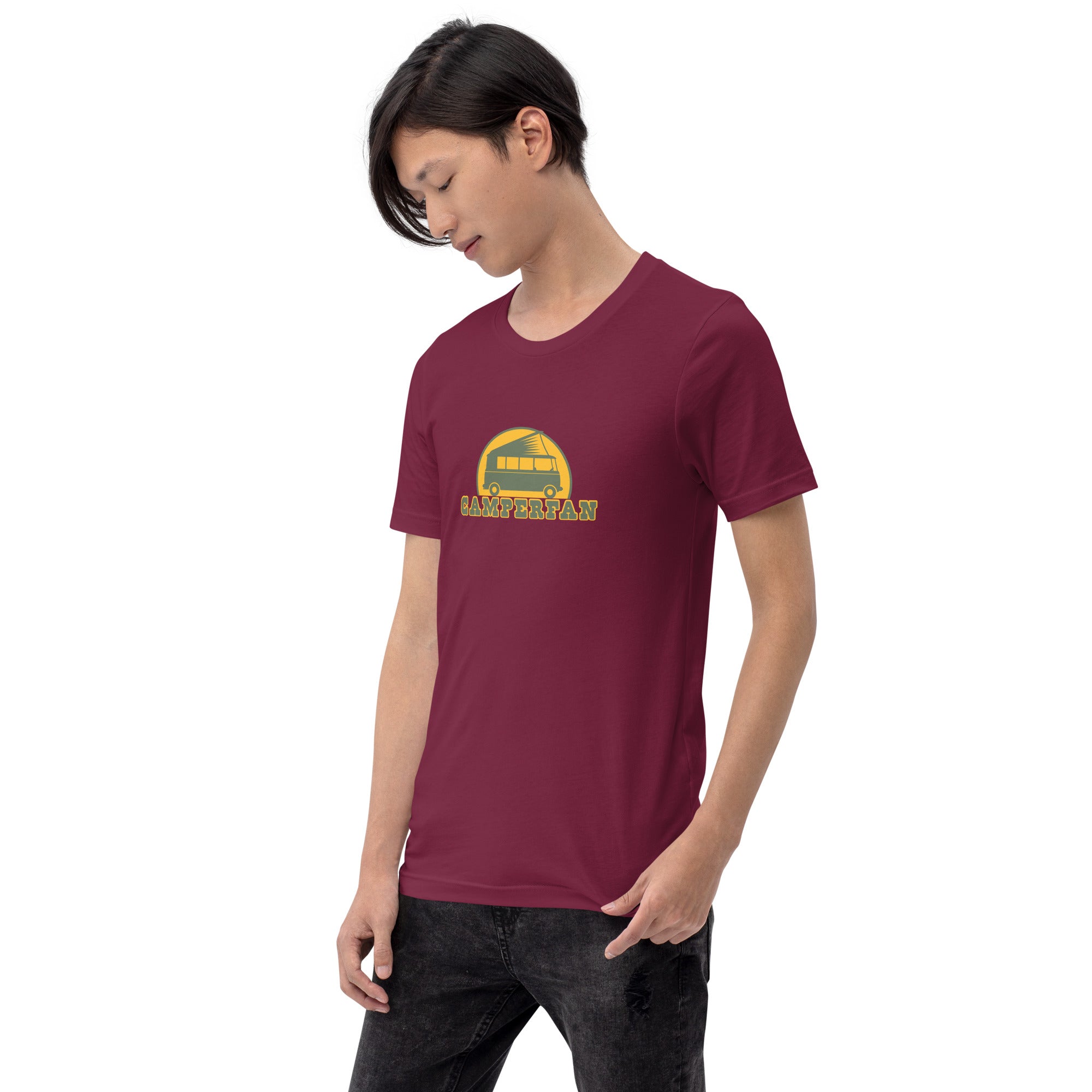 Unisex cotton t-shirt Camperfan on dark colors