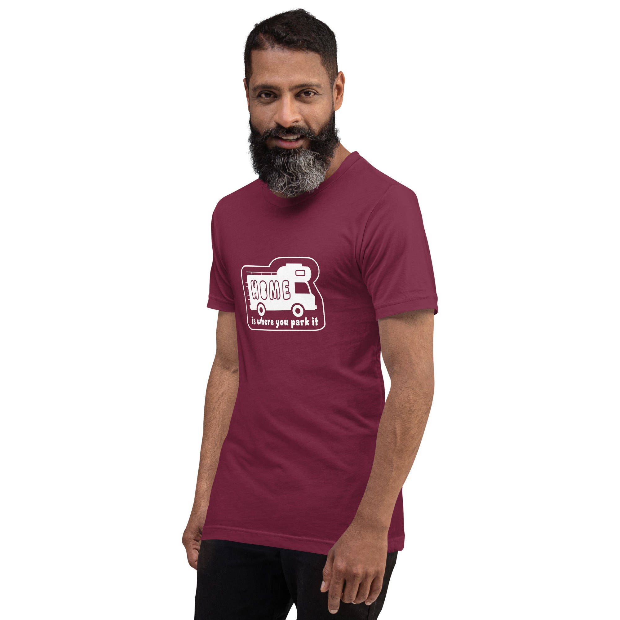 Unisex cotton t-shirt Bold Camper Van on dark colors