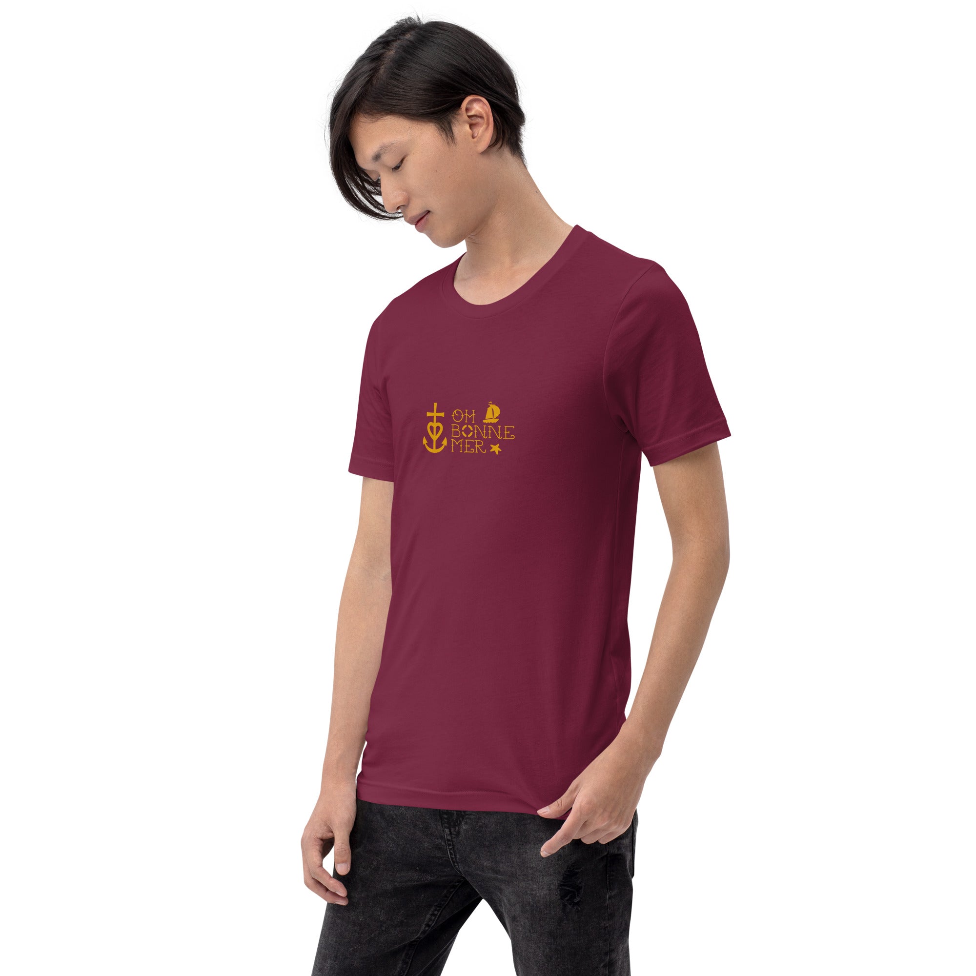 Unisex cotton t-shirt Oh Bonne Mer 2 on dark colors