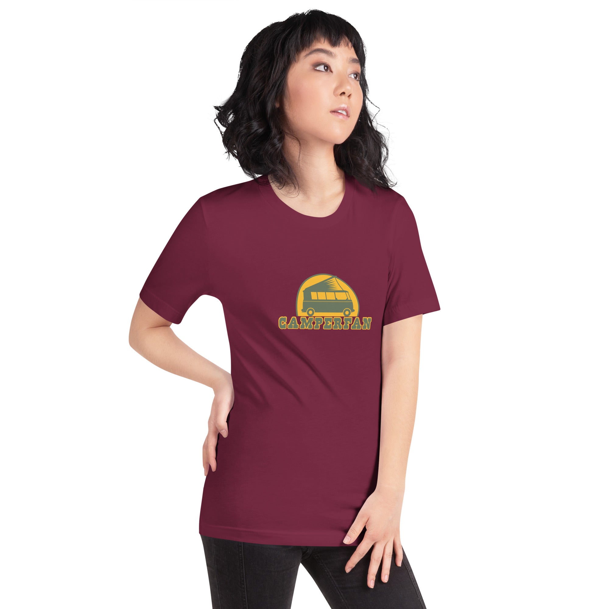 Unisex cotton t-shirt Camperfan on dark colors