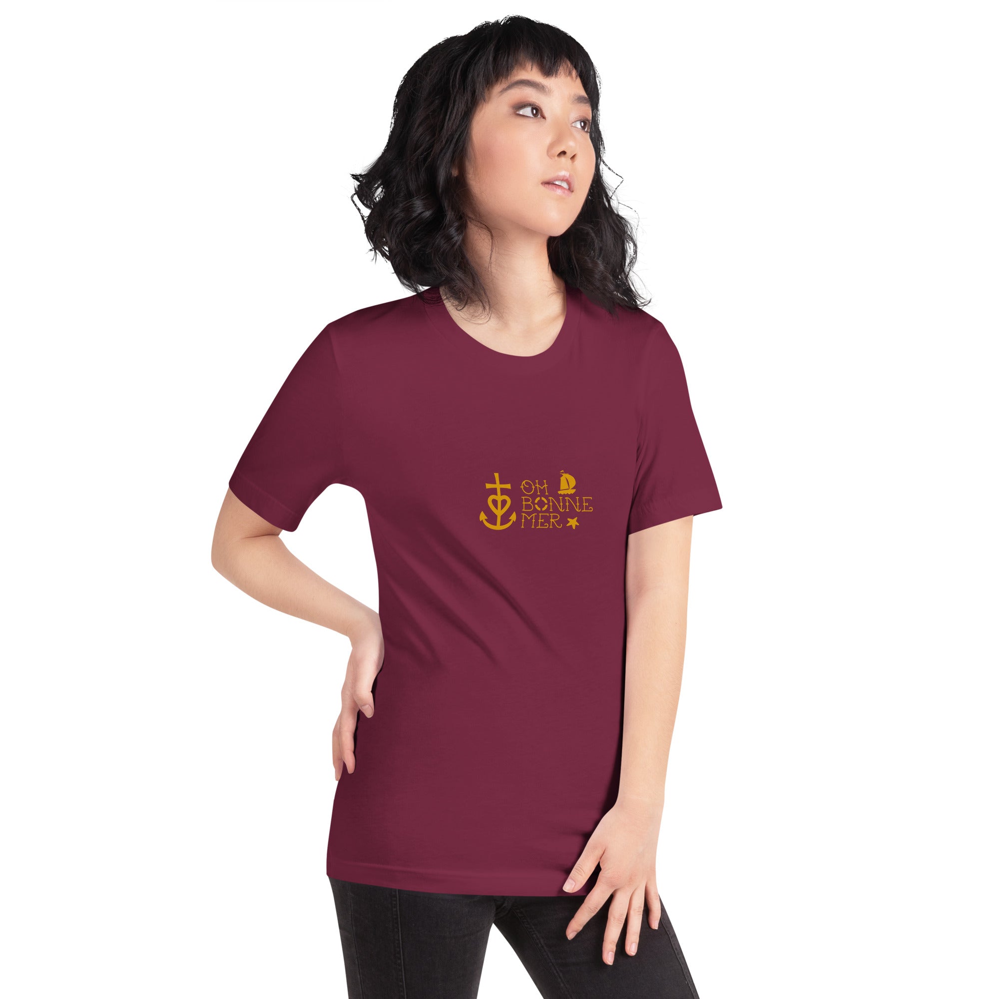 Unisex cotton t-shirt Oh Bonne Mer 2 on dark colors