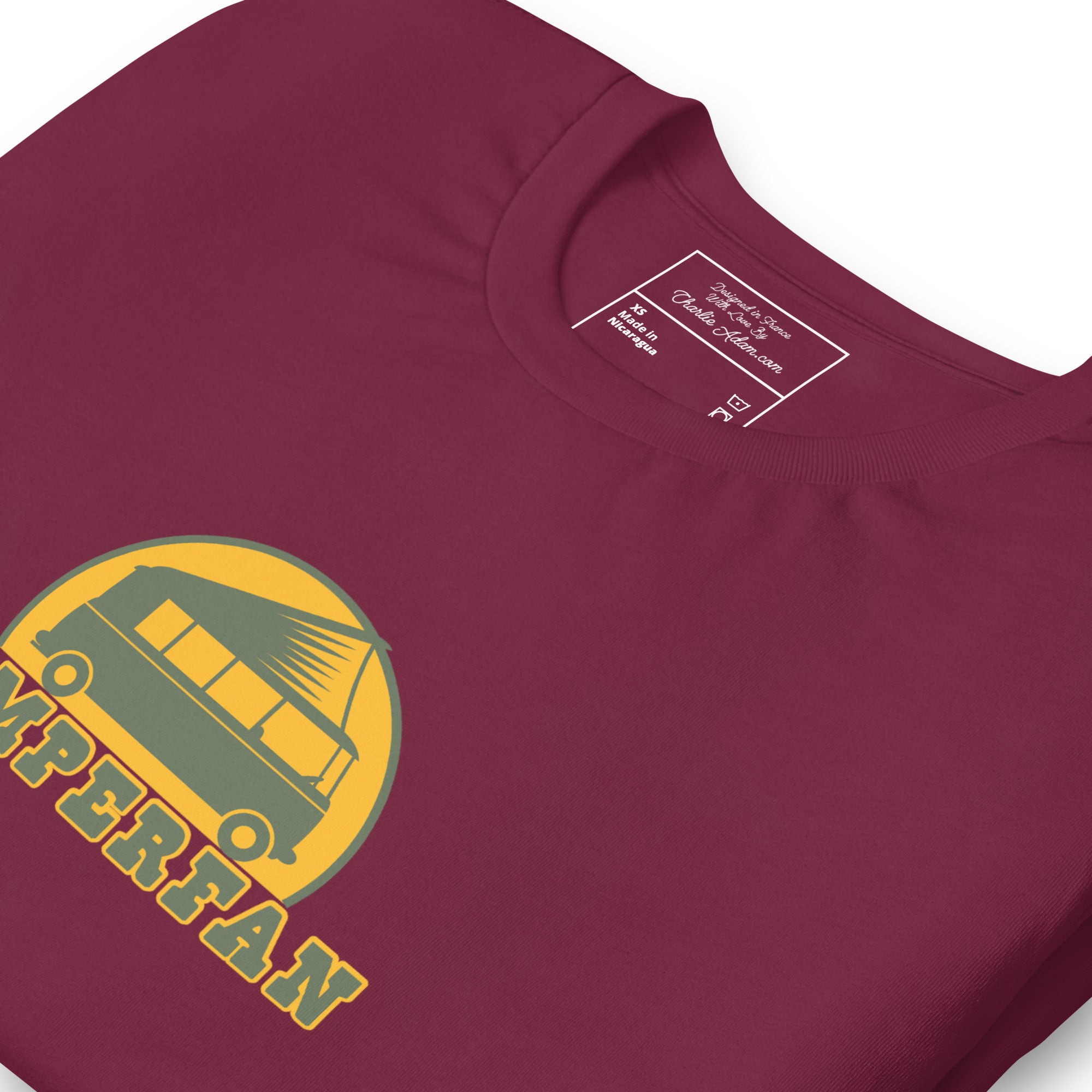 Unisex cotton t-shirt Camperfan on dark colors