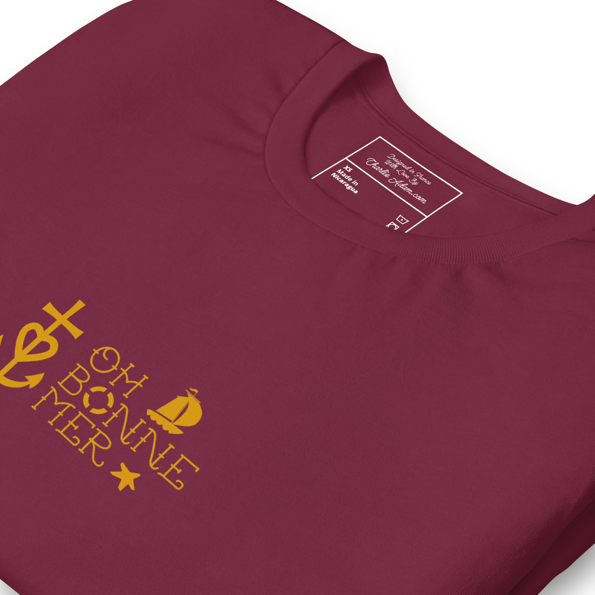 Unisex cotton t-shirt Oh Bonne Mer 2 on dark colors