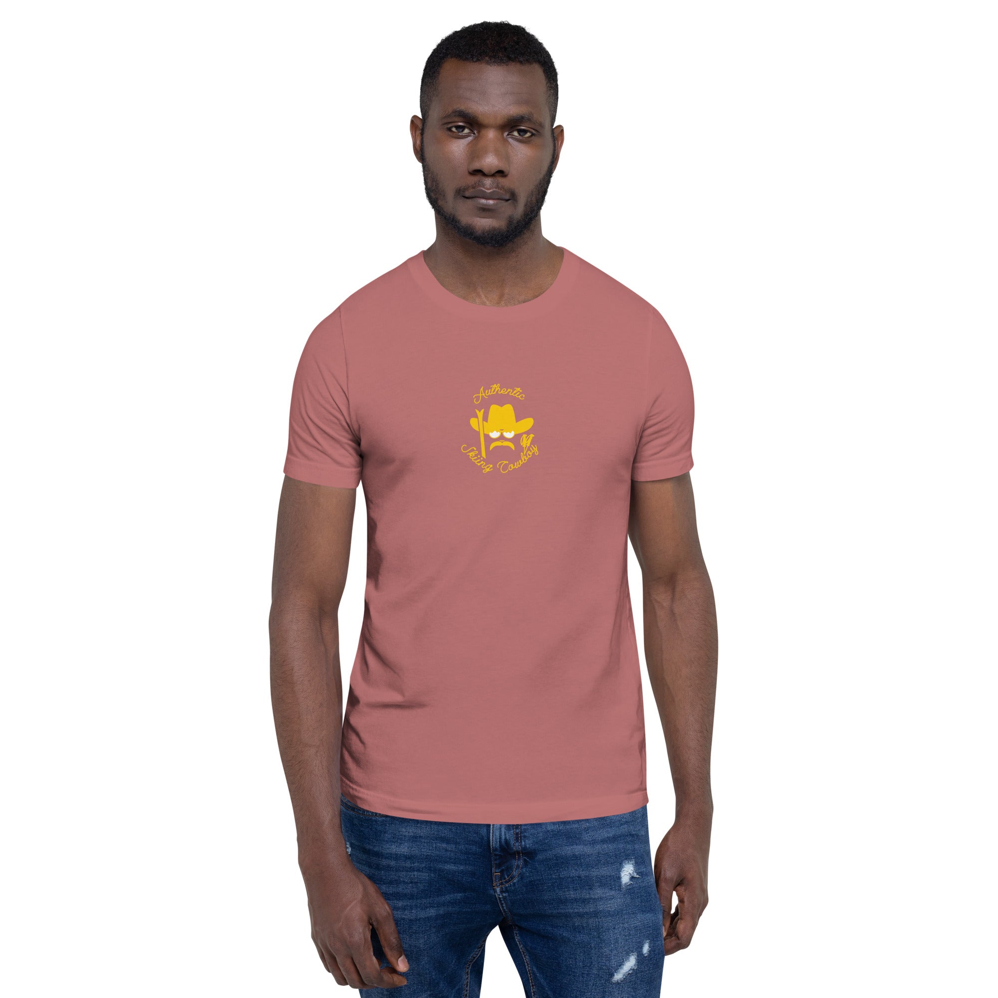 Unisex t-shirt Authentic Skiing Cowboy on bright colors
