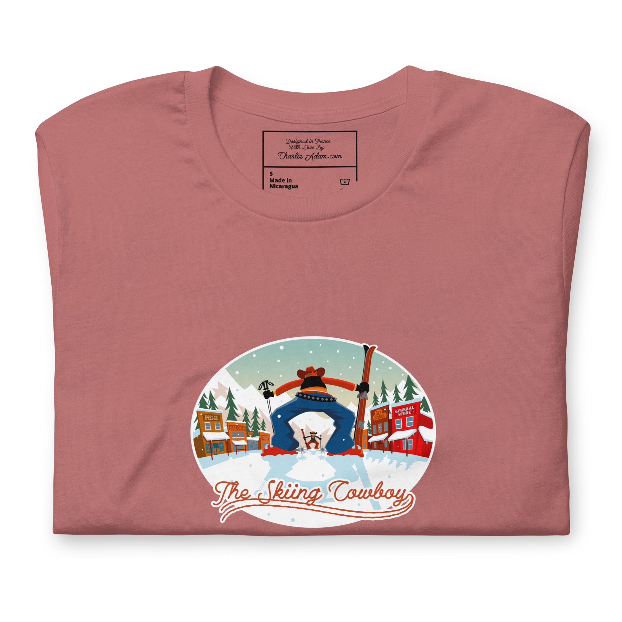 T-shirt en coton unisexe Ski Fight at OK Corral sur couleurs vives