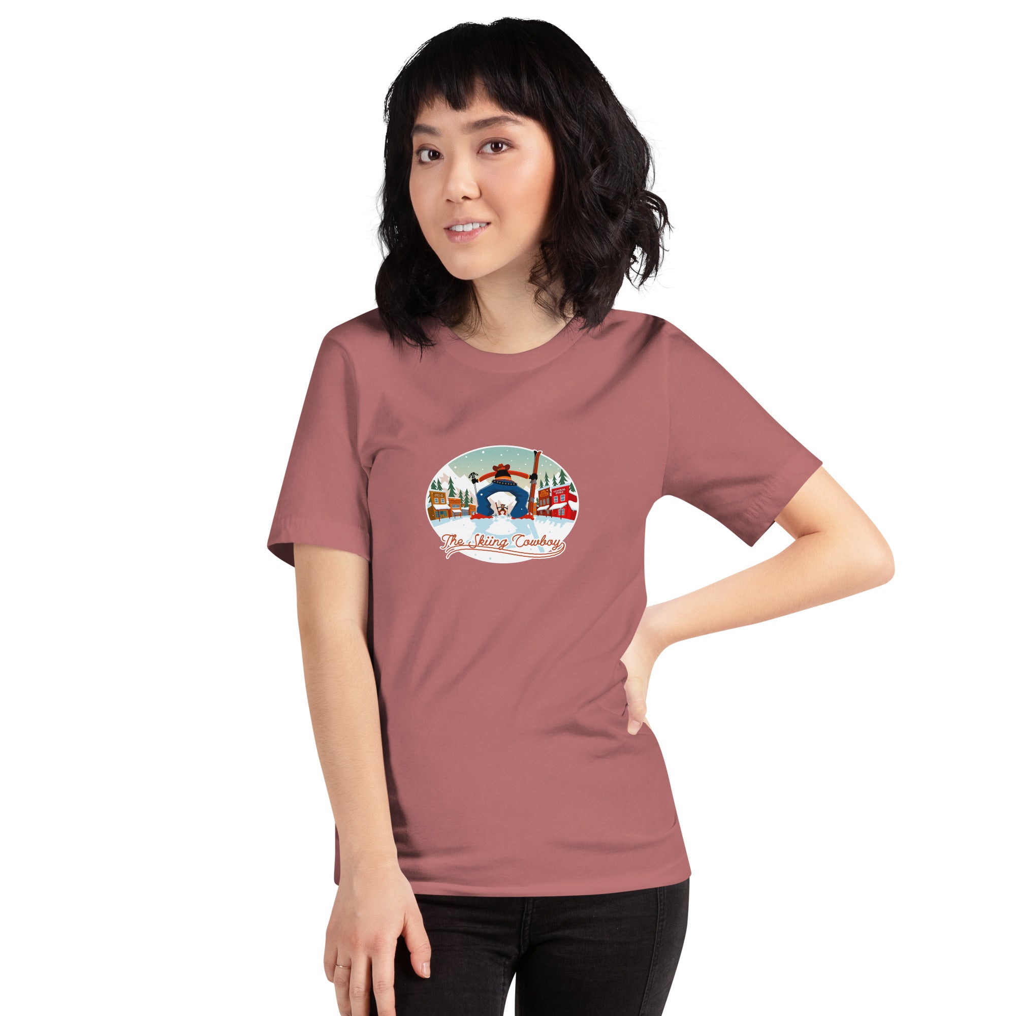 T-shirt en coton unisexe Ski Fight at OK Corral sur couleurs vives