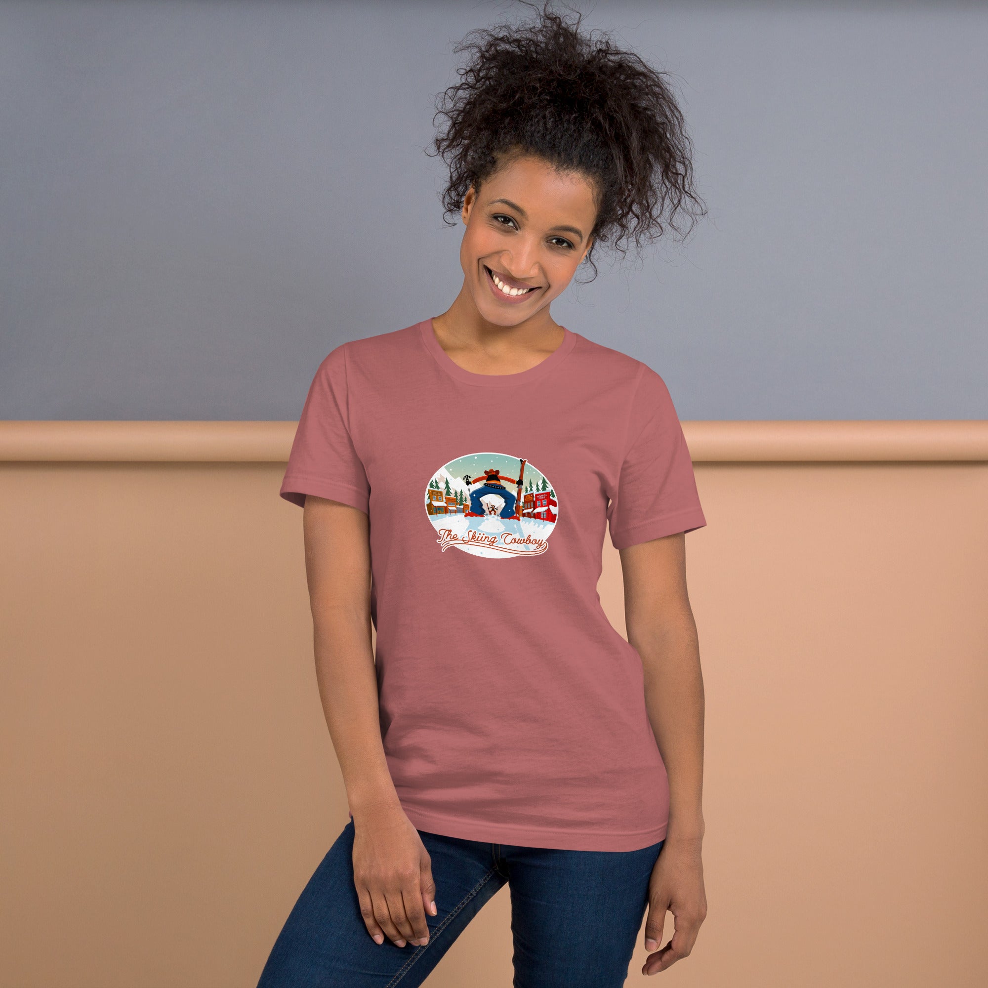 T-shirt en coton unisexe Ski Fight at OK Corral sur couleurs vives