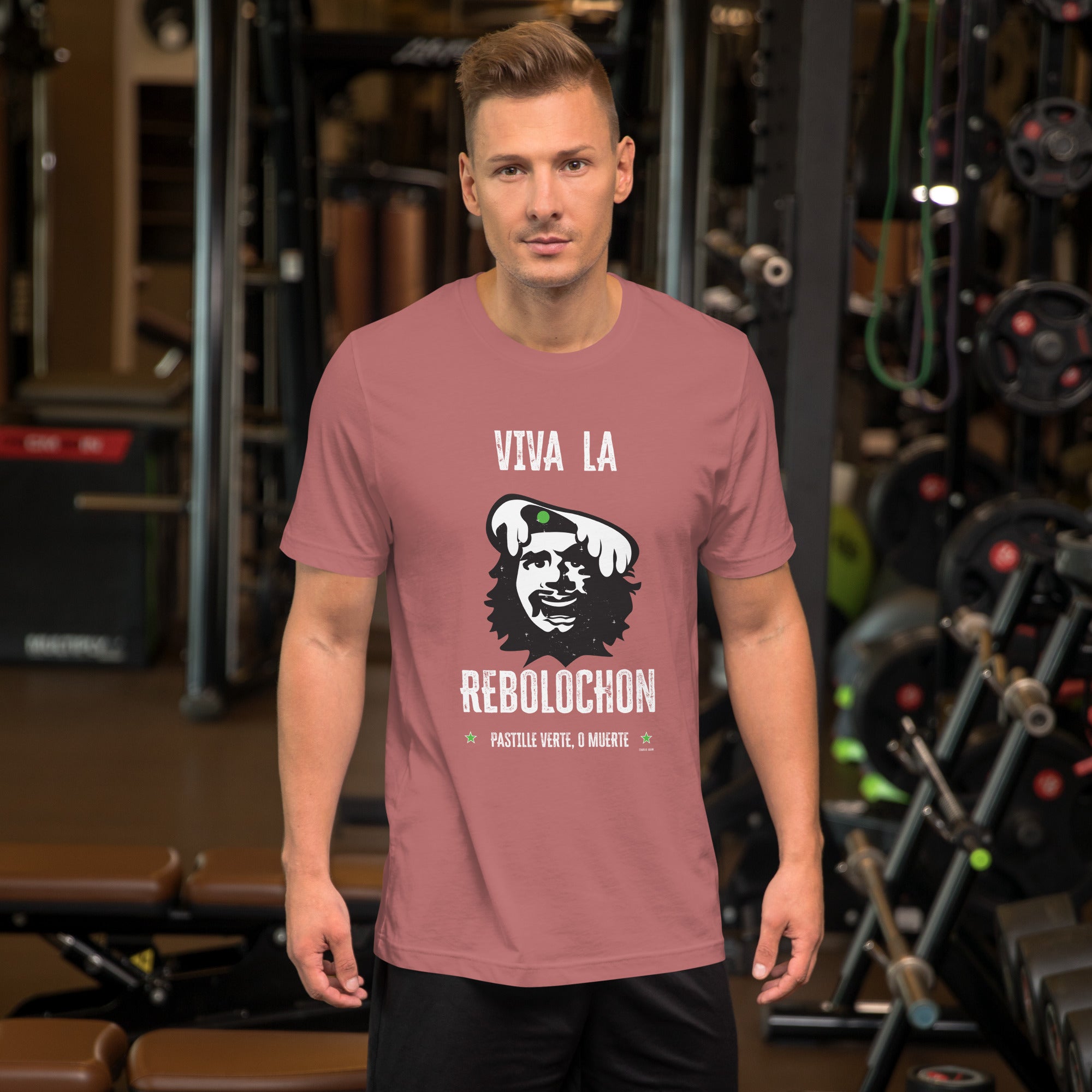 T-shirt en coton unisexe Viva la Rebolochon sur couleurs vives