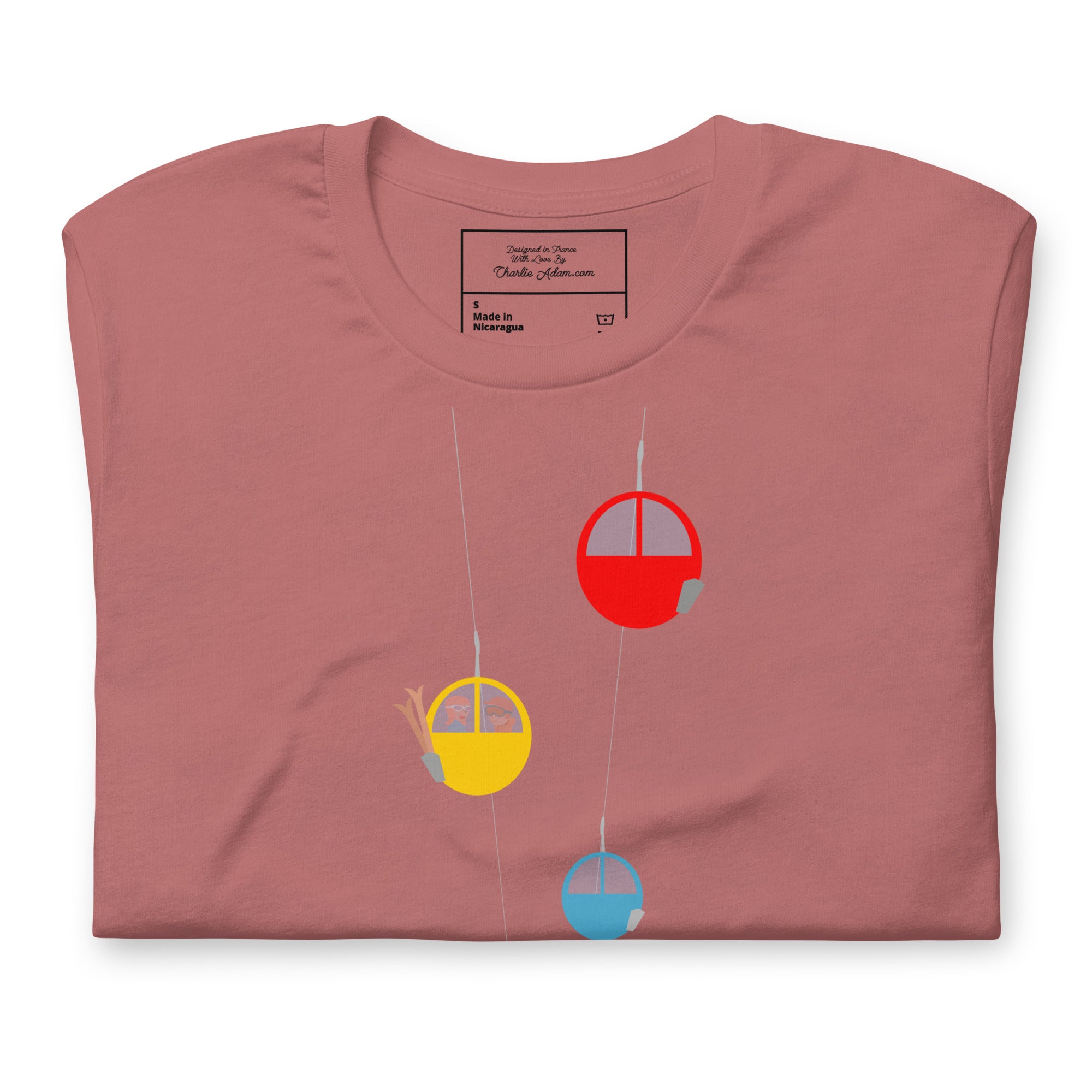 T-shirt en coton unisexe Gondolas in the mist sur couleurs vives